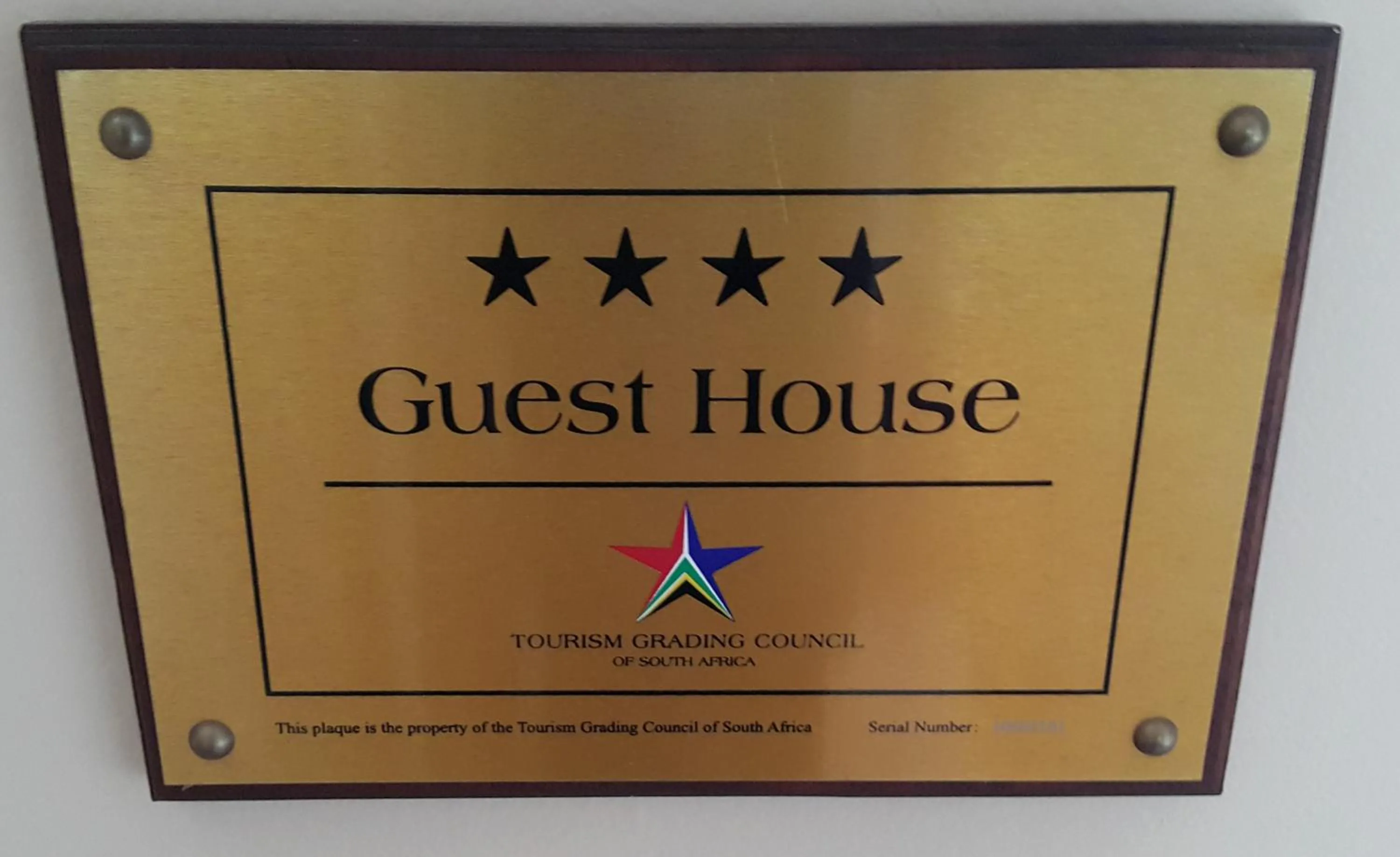Logo/Certificate/Sign in Riversong Guest House