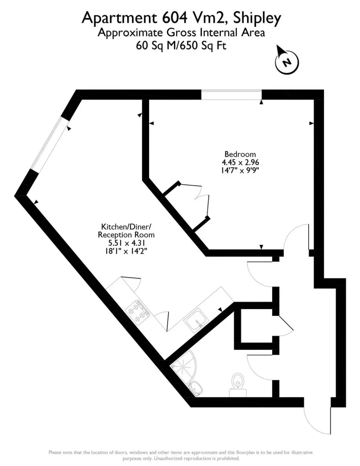 Floor Plan in Victoria Mills Apartment Shipley