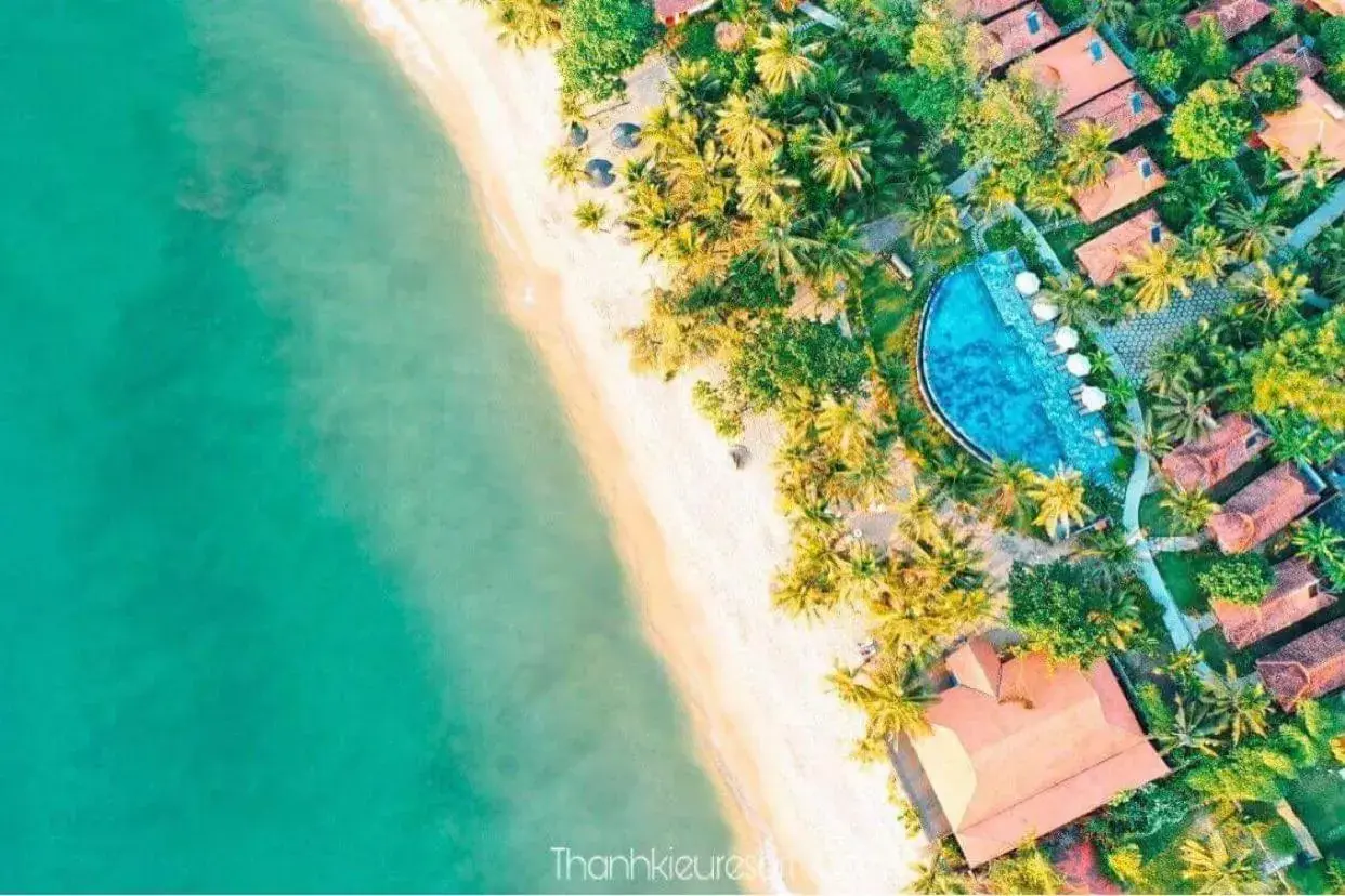 Swimming pool, Bird's-eye View in Thanh Kieu Beach Resort