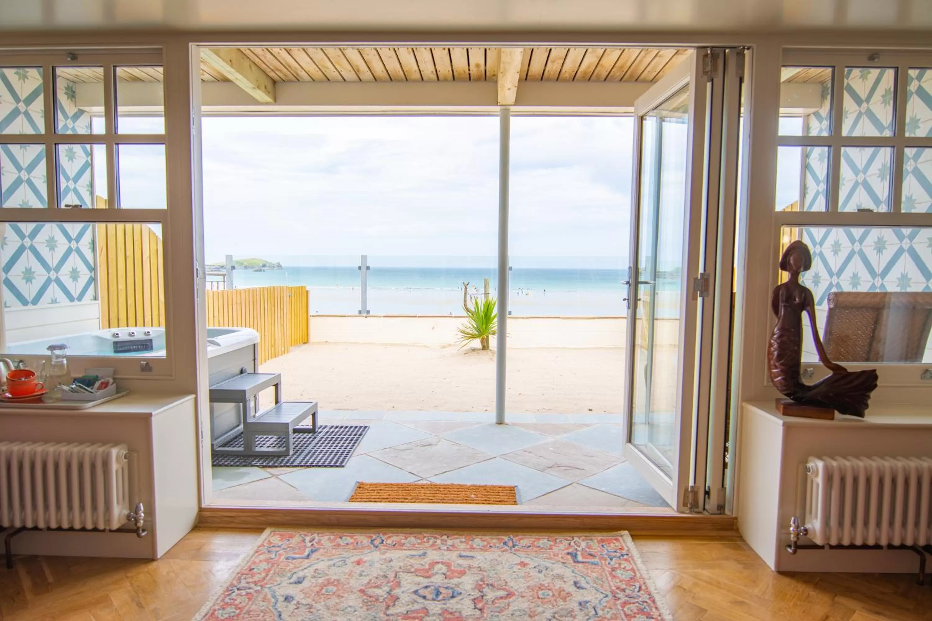 Balcony/Terrace in Tolcarne Beach Colonial Restaurant and Rooms