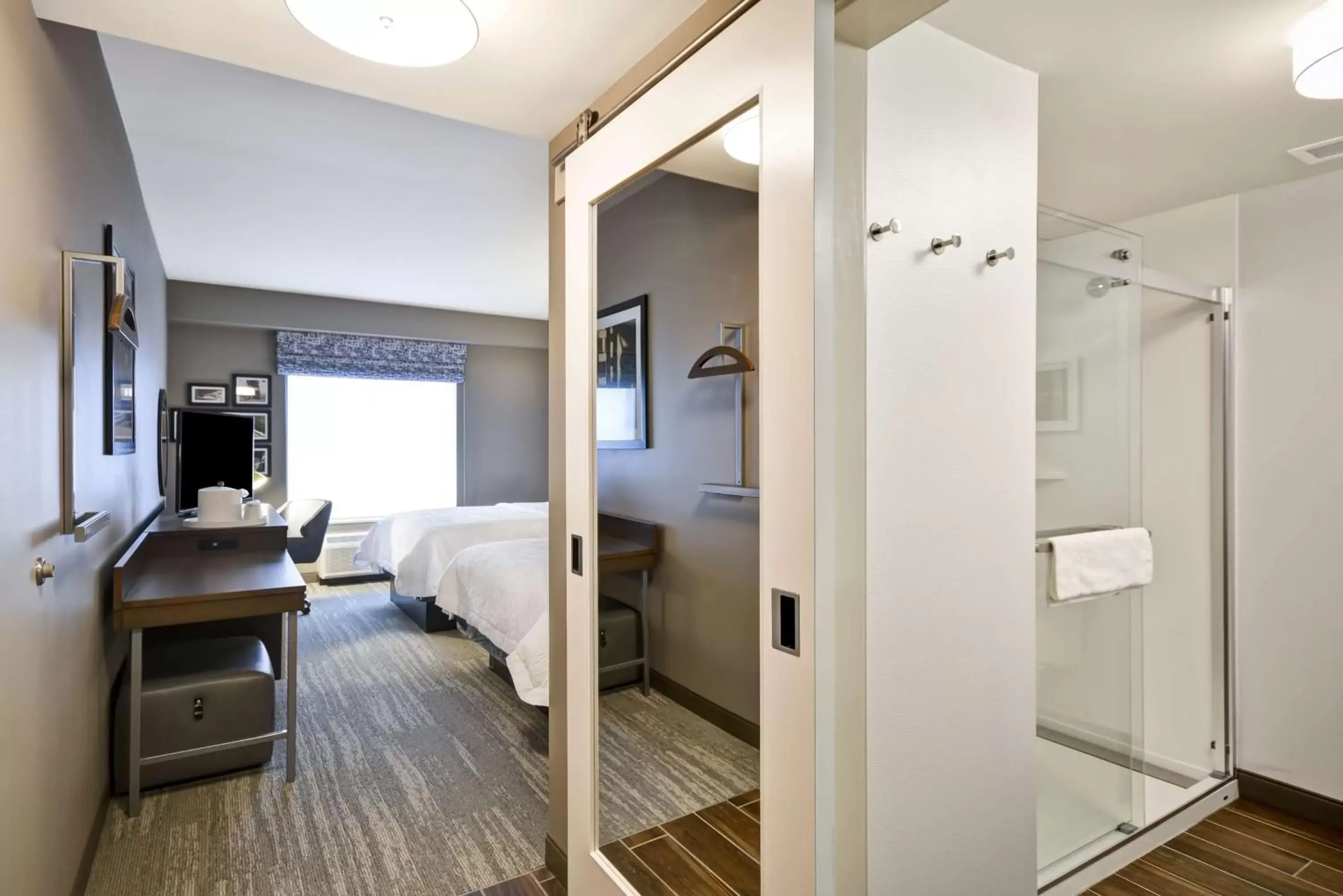 Bedroom, Bathroom in Hampton Inn Livonia Detroit