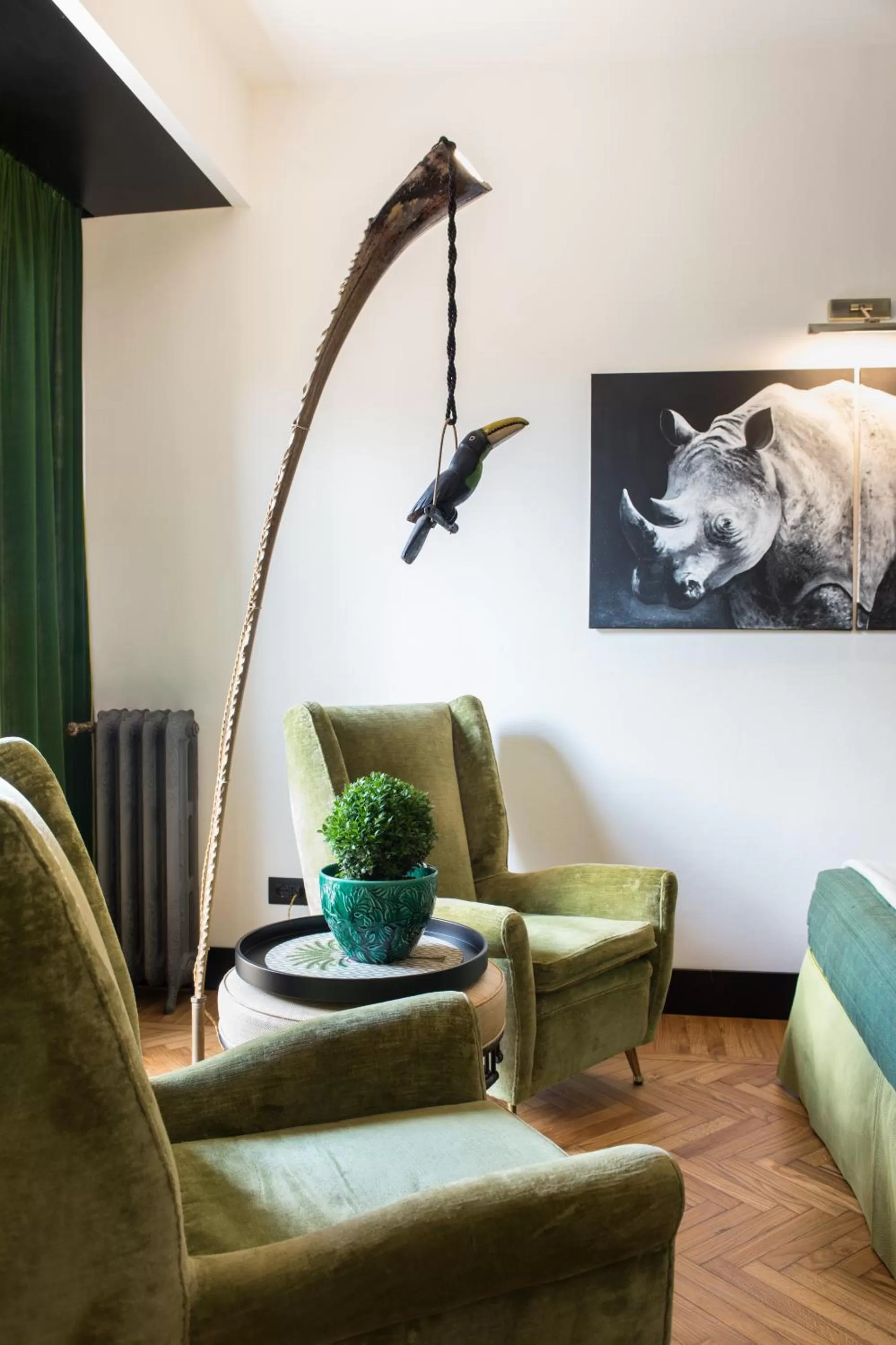 Seating area in Velona's Jungle Luxury Suites