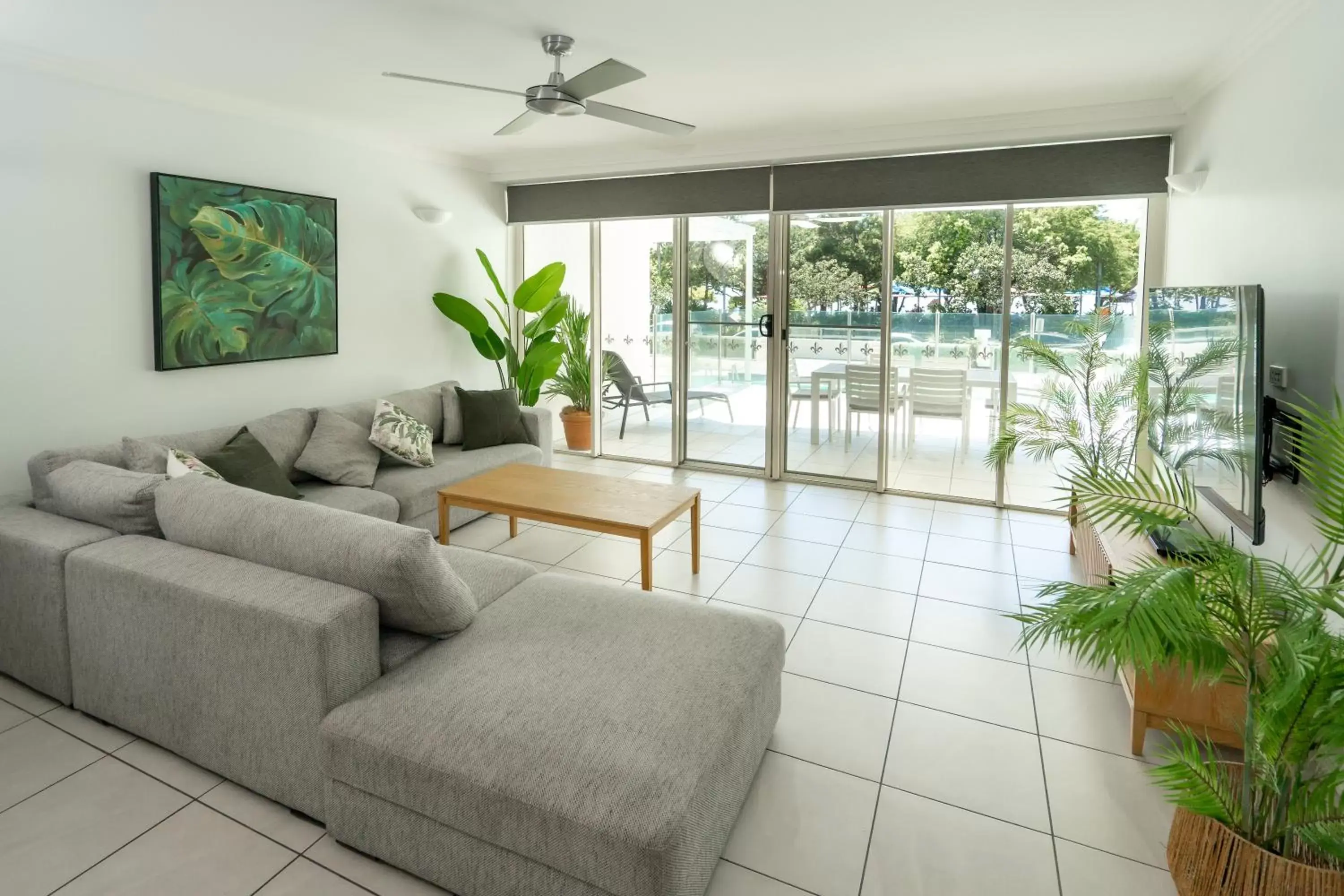 Living room, Seating Area in Waters Edge Apartment Cairns