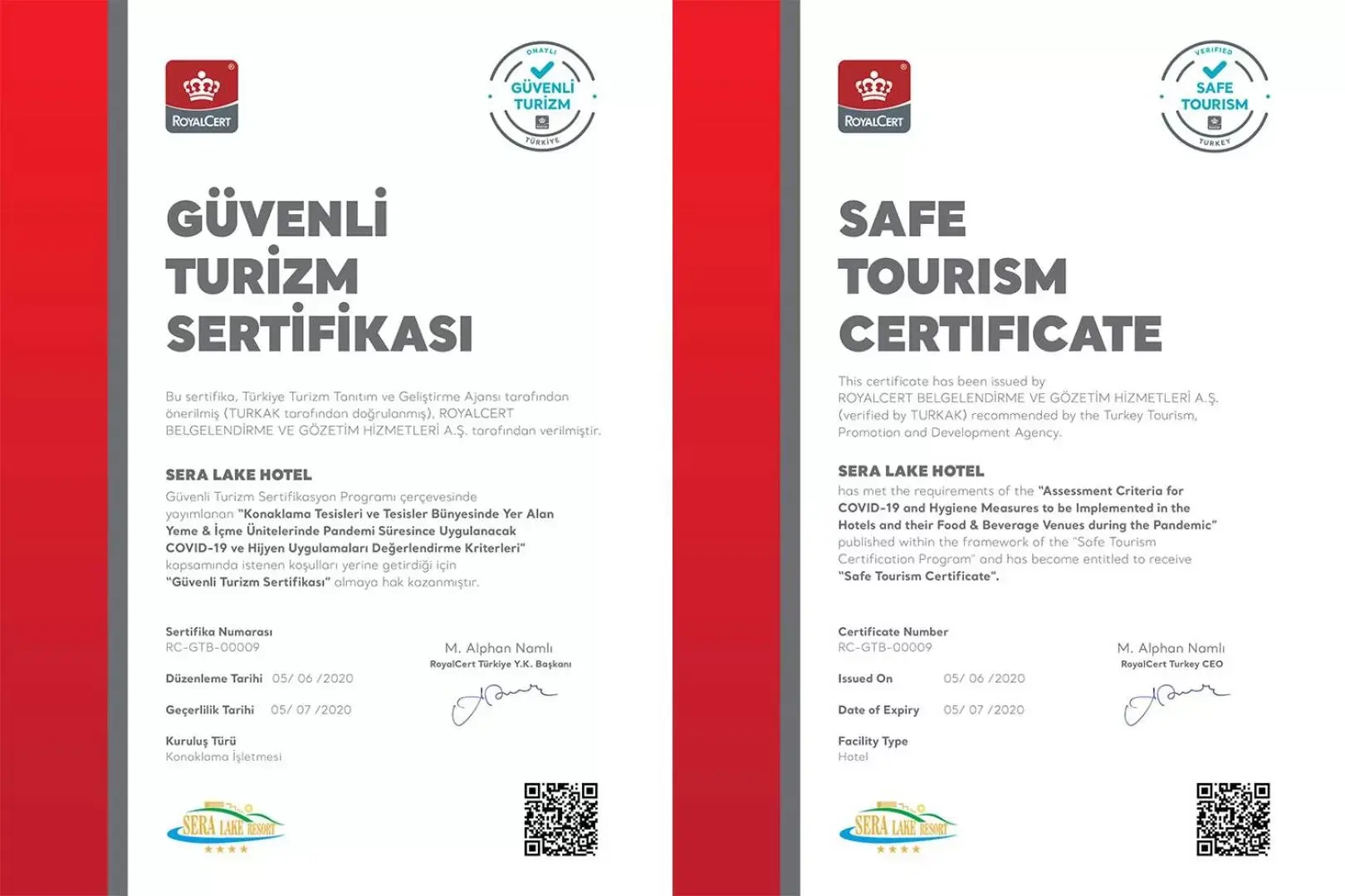 Logo/Certificate/Sign in Sera Lake Resort Hotel Spa & Aparts