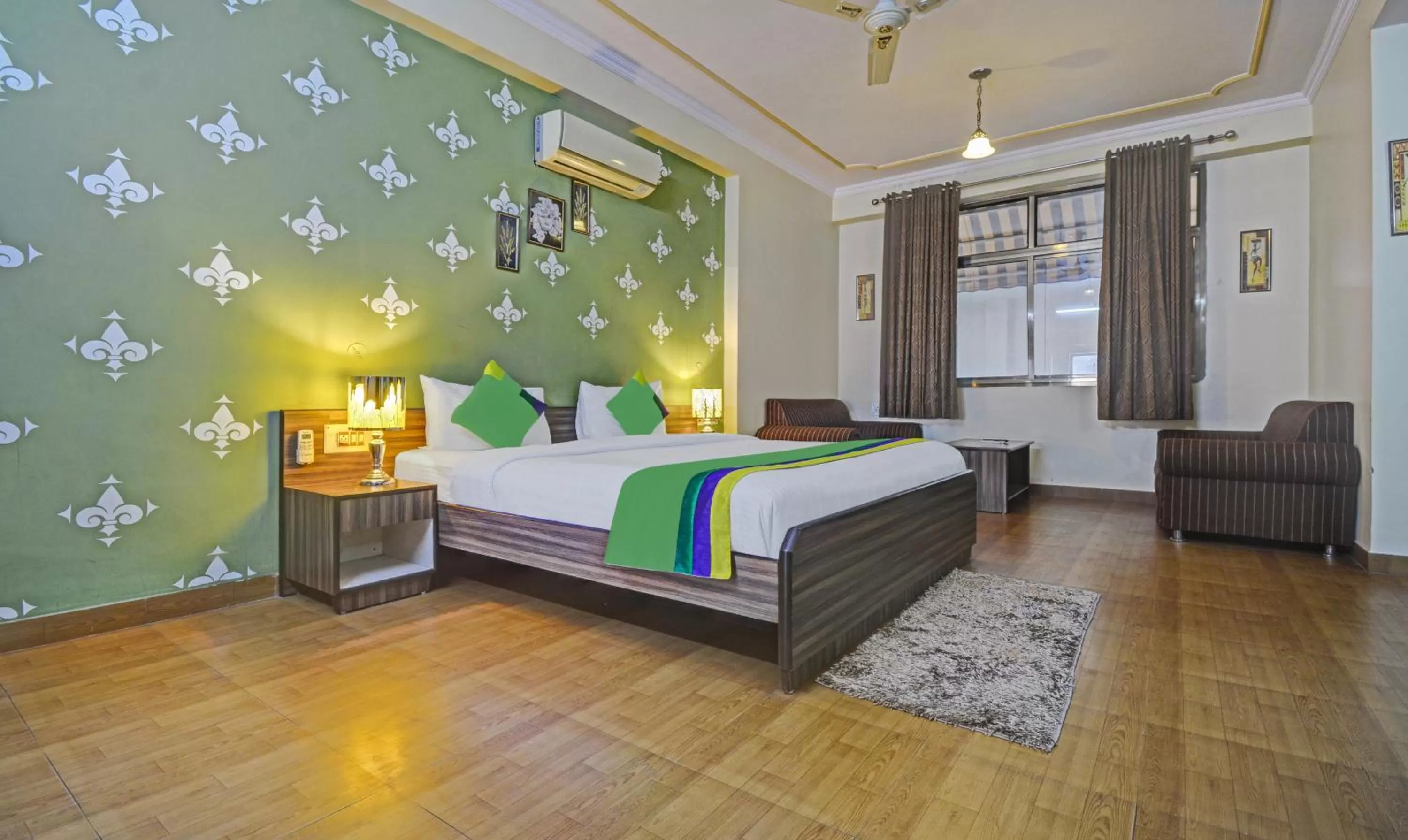Bedroom, Bed in Treebo New Rockwell Vivek Vihar