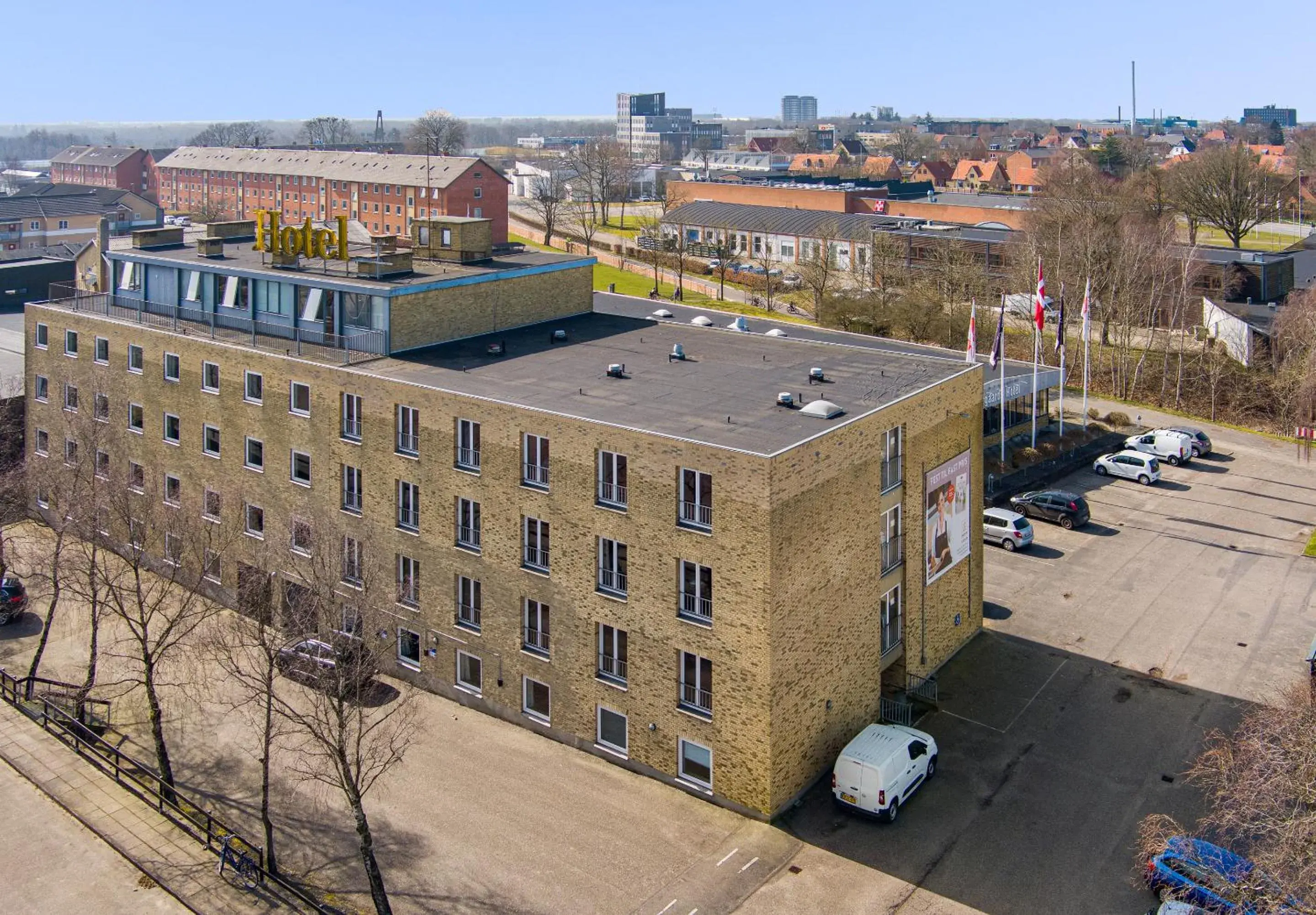 Property building, Bird's-eye View in Østergaards Hotel