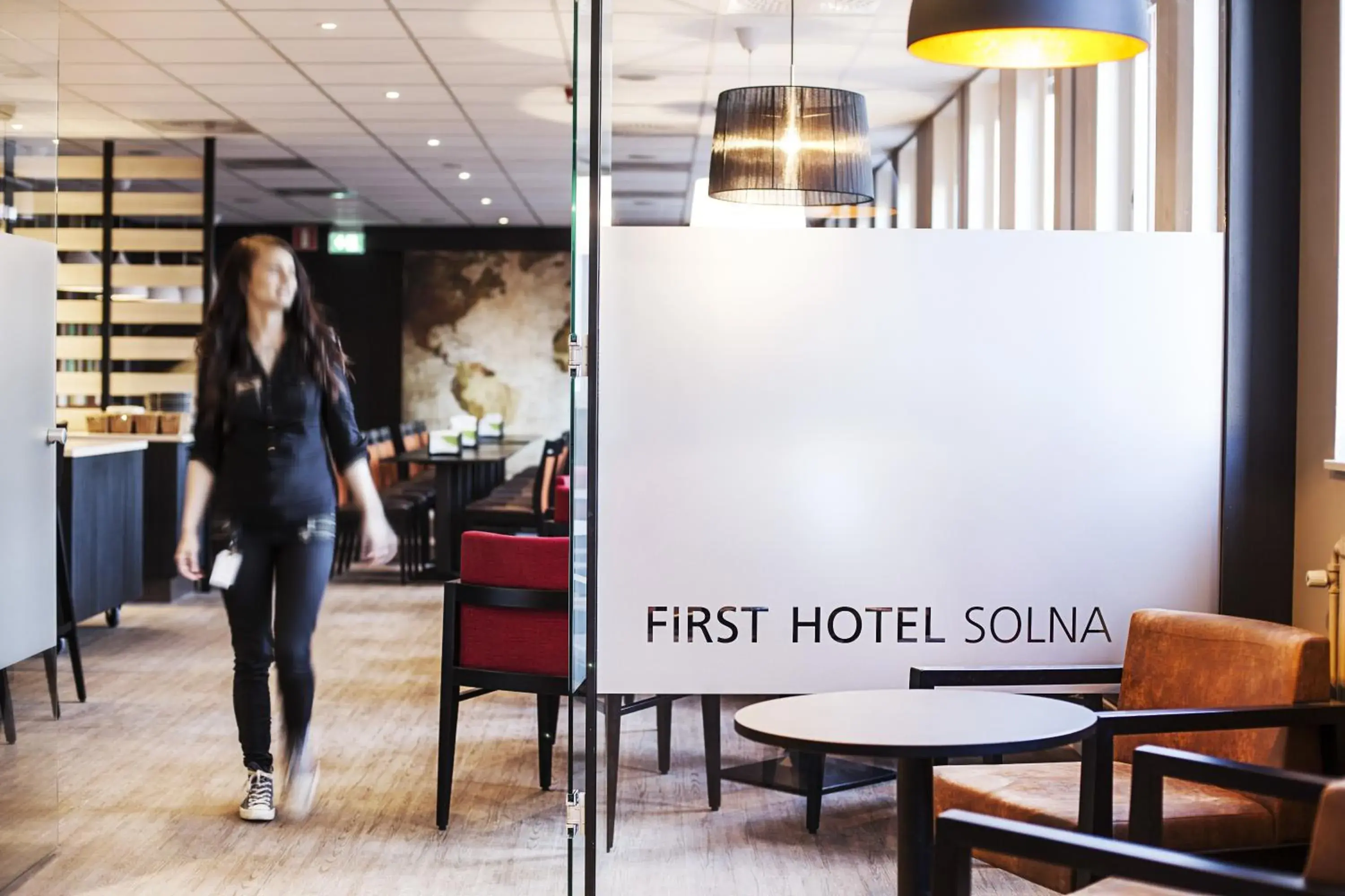 Lobby or reception in First Hotel Solna