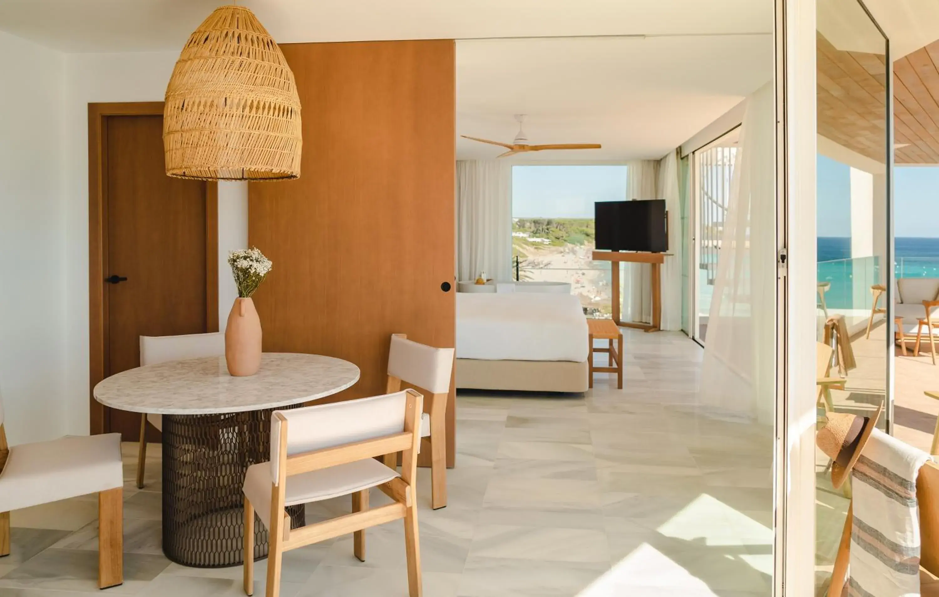 Bed, Dining Area in Villa Le Blanc, a Gran Melia Hotel - The Leading Hotels of The World