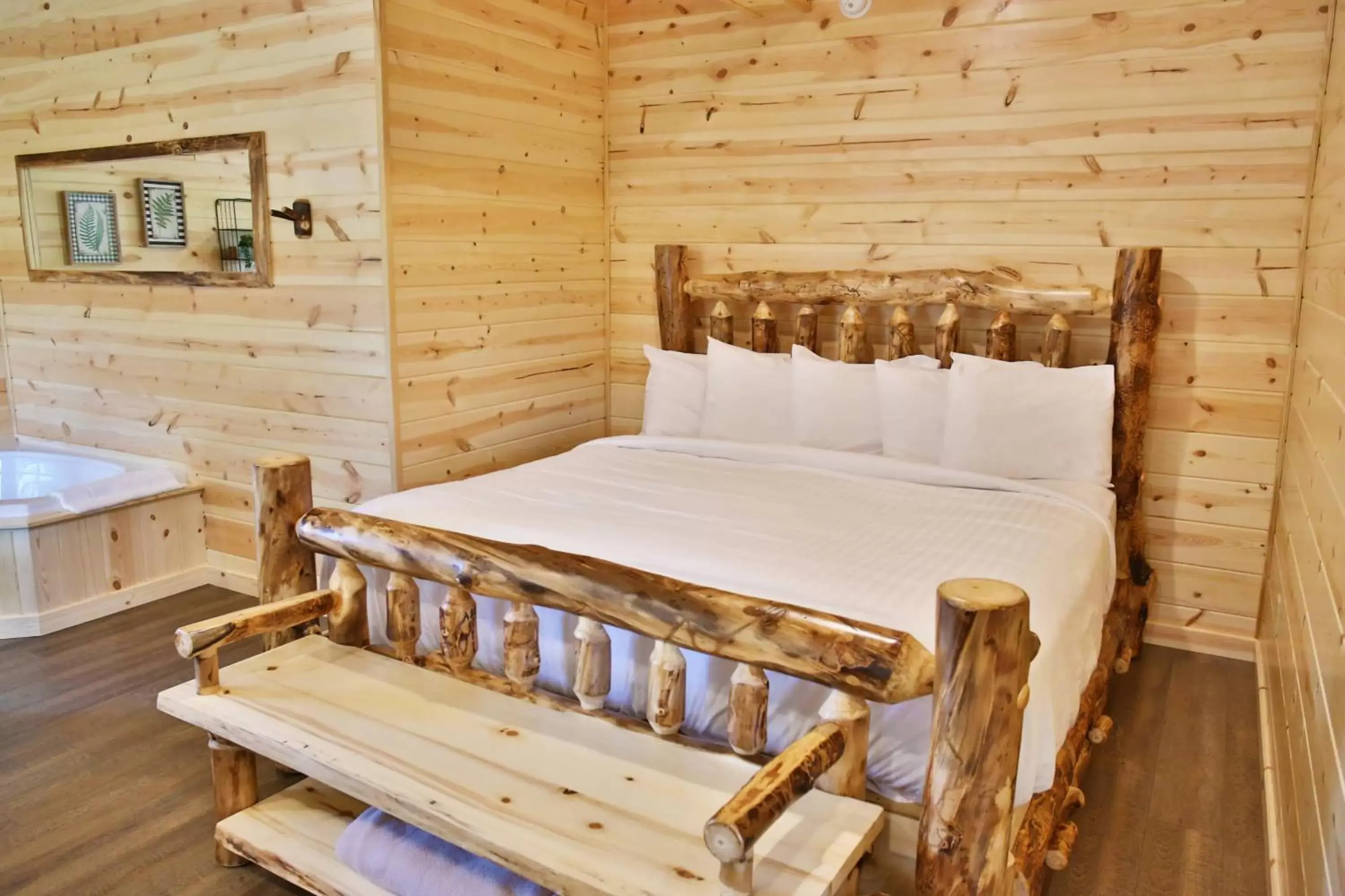 Bed in Waterview Lodge by Amish Country Lodging