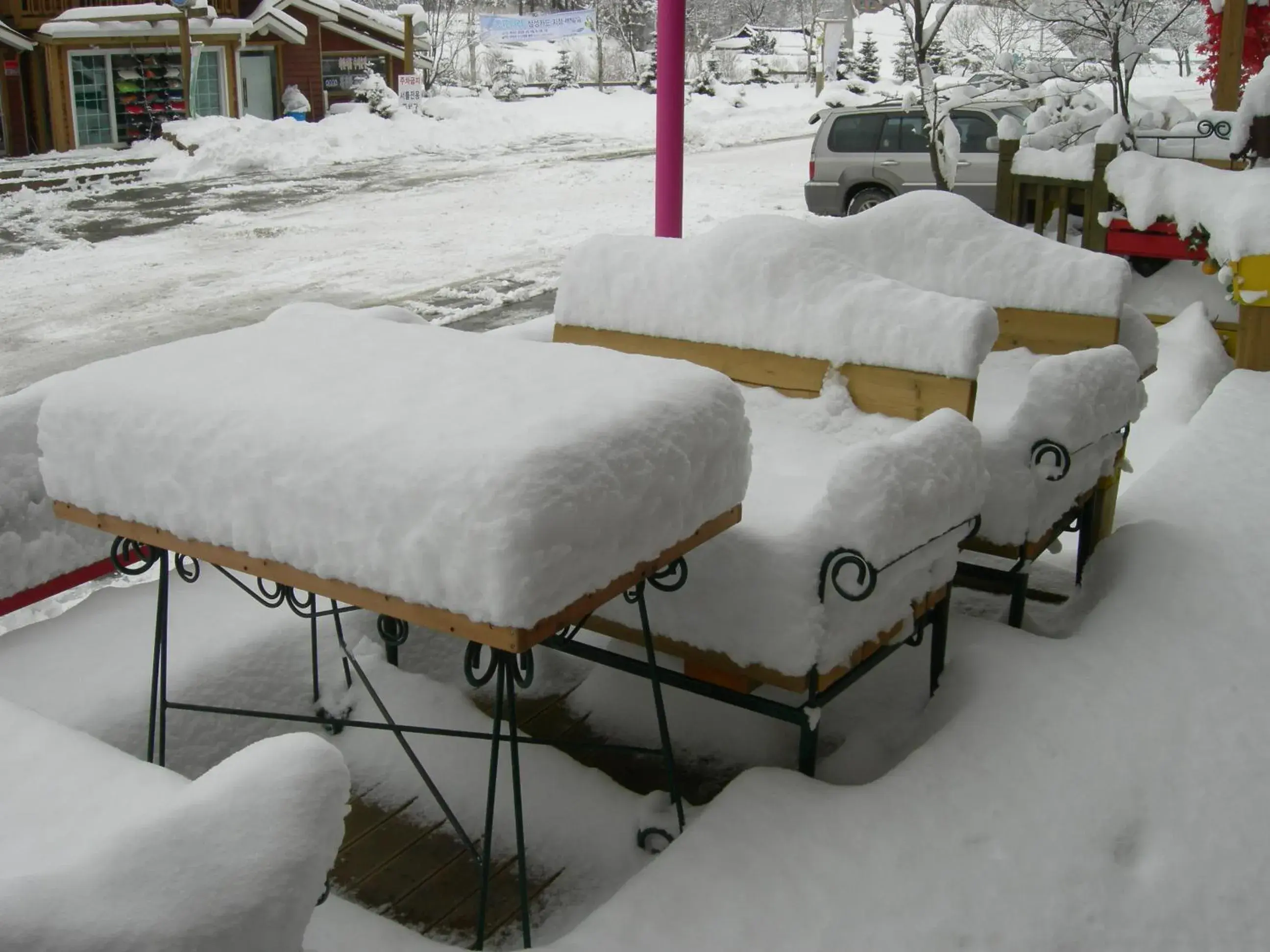 Balcony/Terrace, Winter in White Cabin