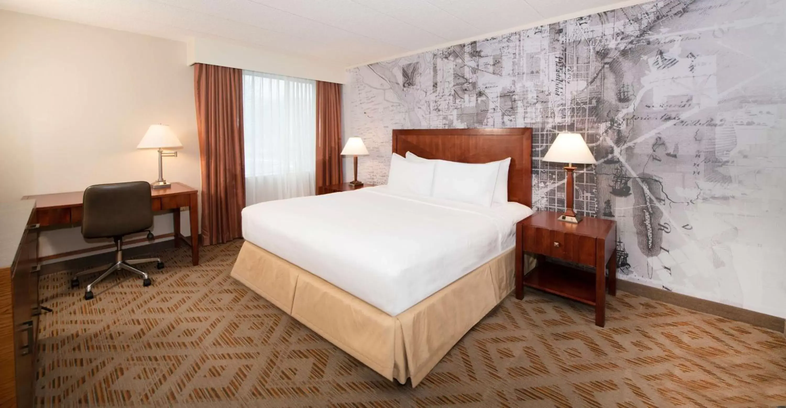 Bed in DoubleTree Suites by Hilton Hotel Philadelphia West