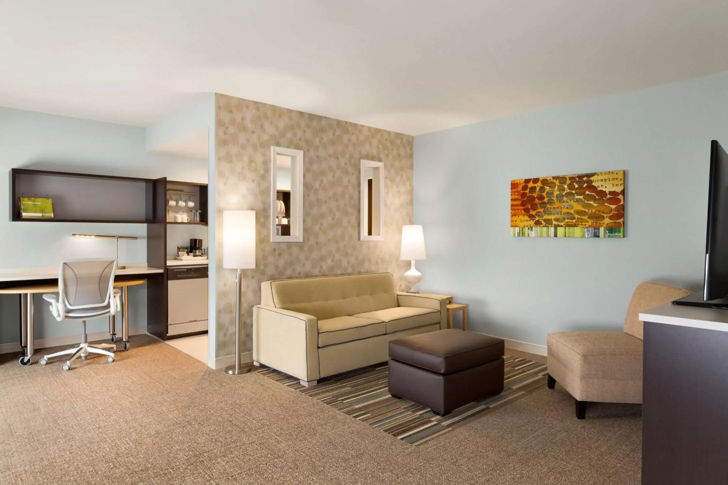 Bedroom, Seating Area in Home2 Suites By Hilton Hasbrouck Heights