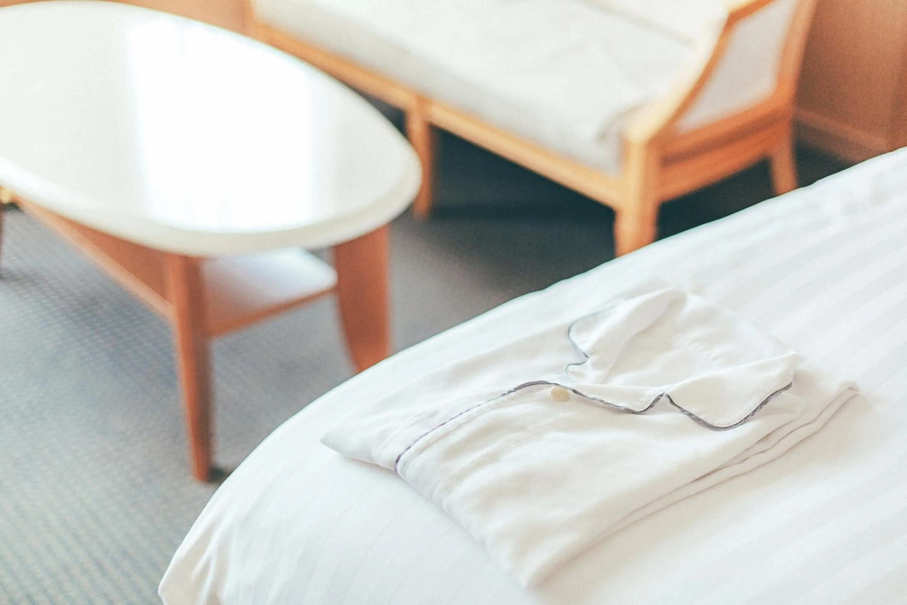 Bed in Kanazawa Kokusai Hotel