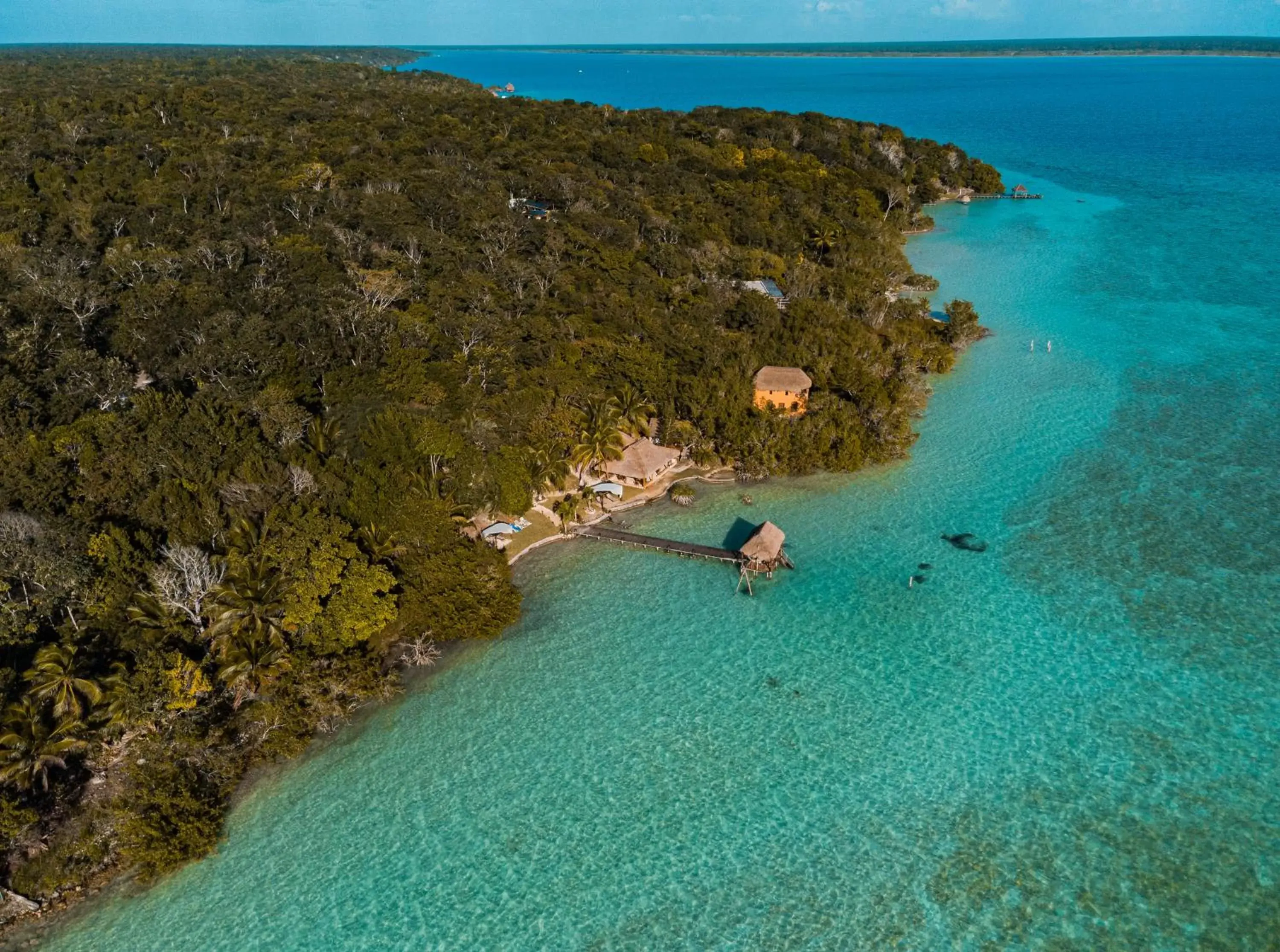 Lake view, Bird's-eye View in Hotel Wayak Bacalar