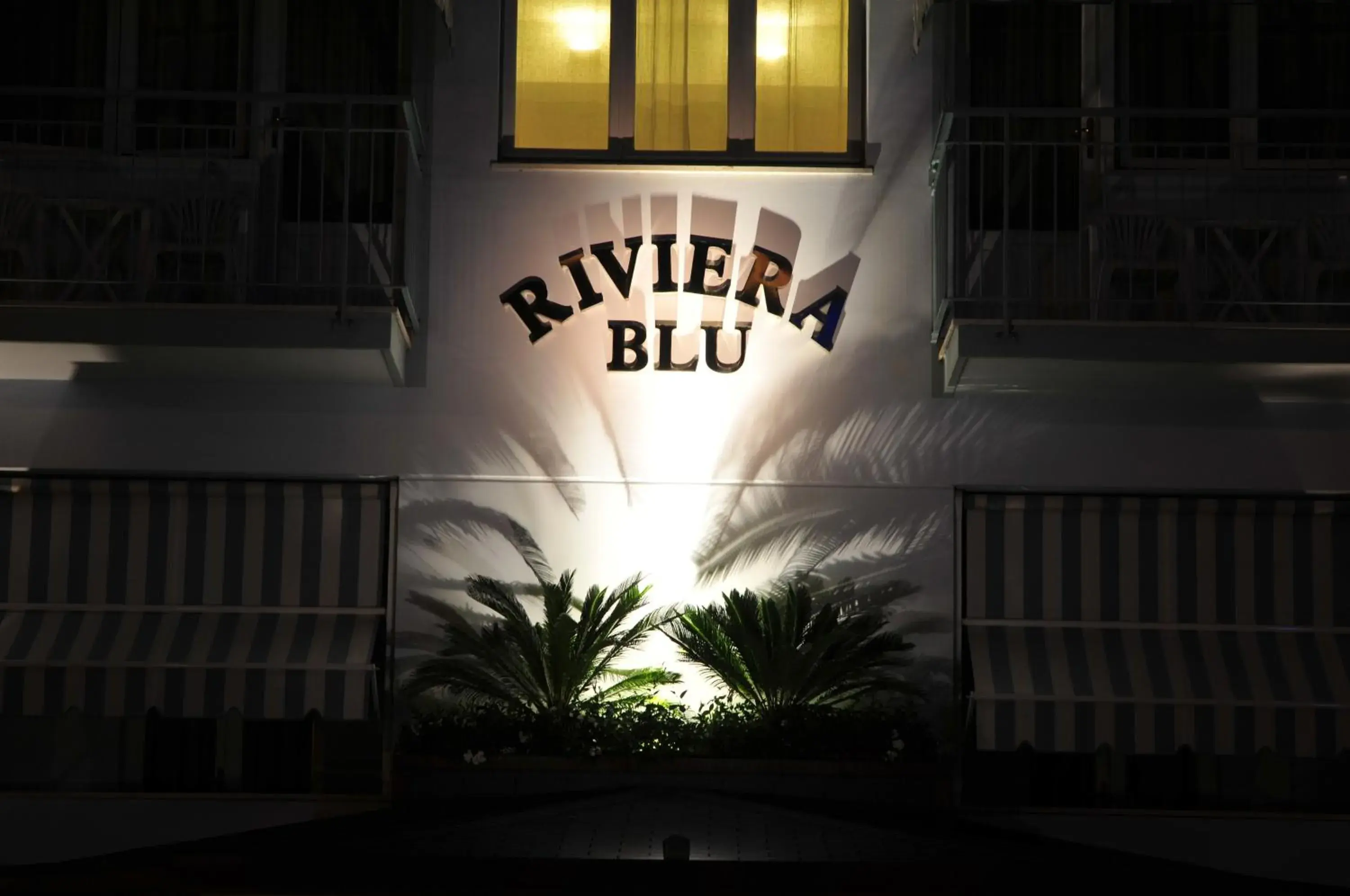Night, Property Logo/Sign in Hotel Riviera Blu