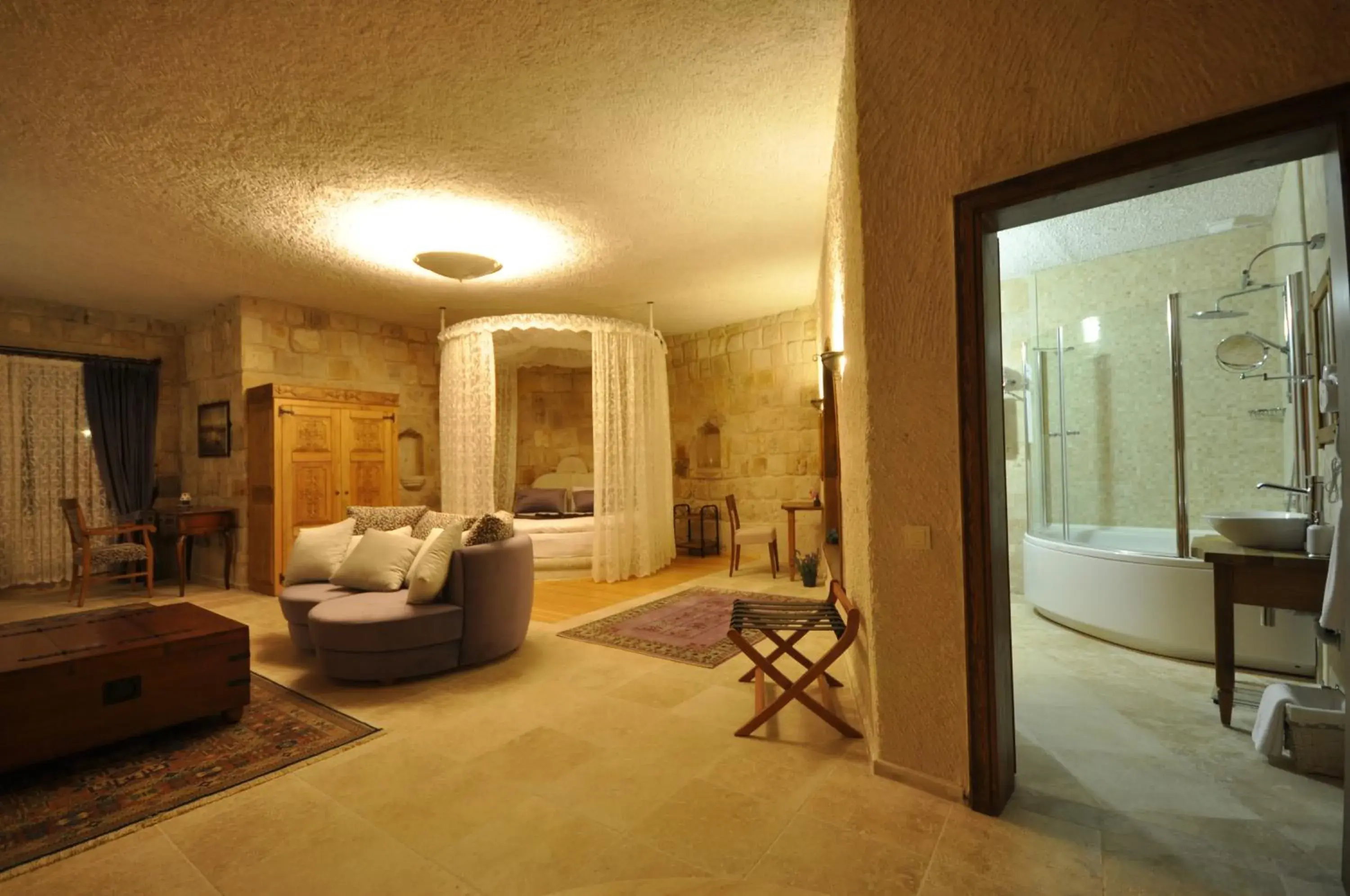 Living room, Bathroom in Goreme Inn Hotel