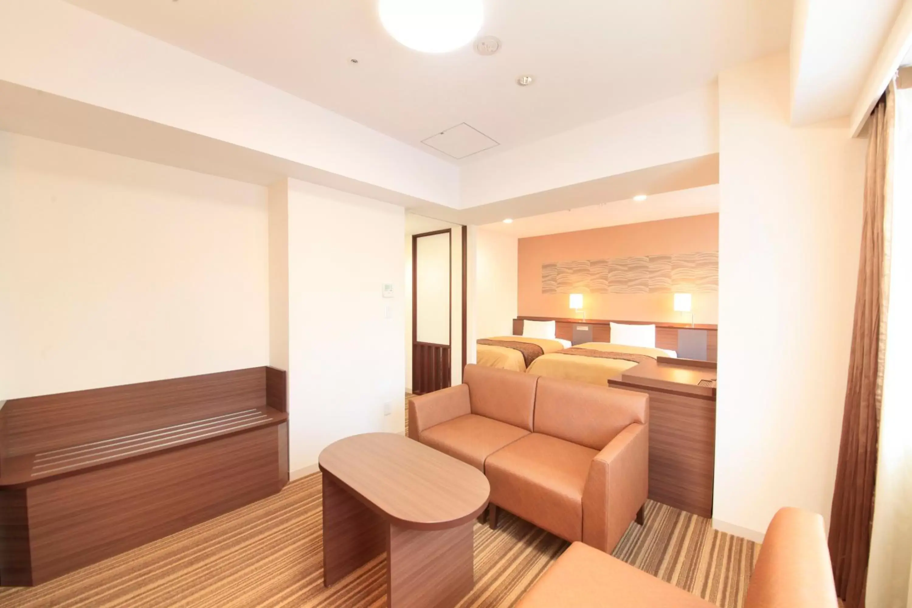 Seating area, Bed in Vessel Inn Sapporo Nakajima Park Seating area, Bed in Vessel Inn Sapporo Nakajima Park