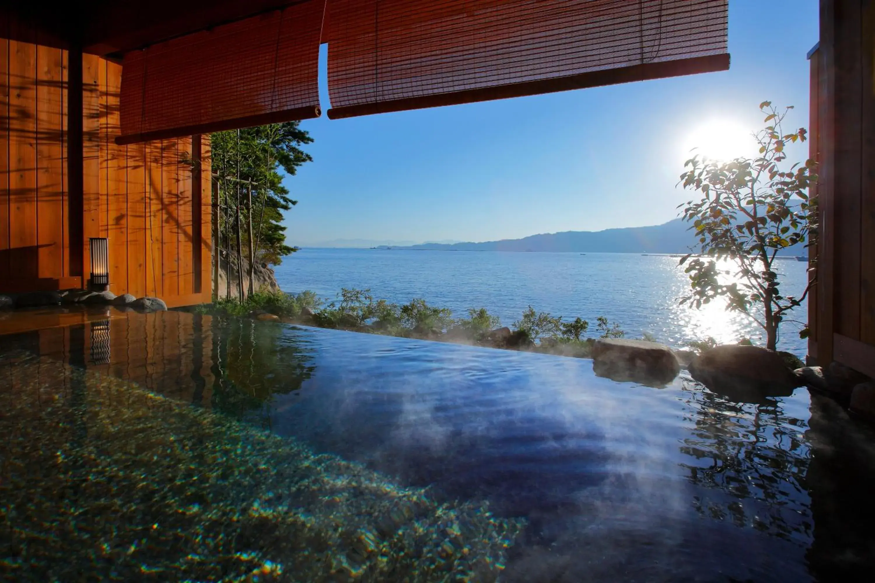 Hot Spring Bath, Swimming Pool in Aki Grand Hotel