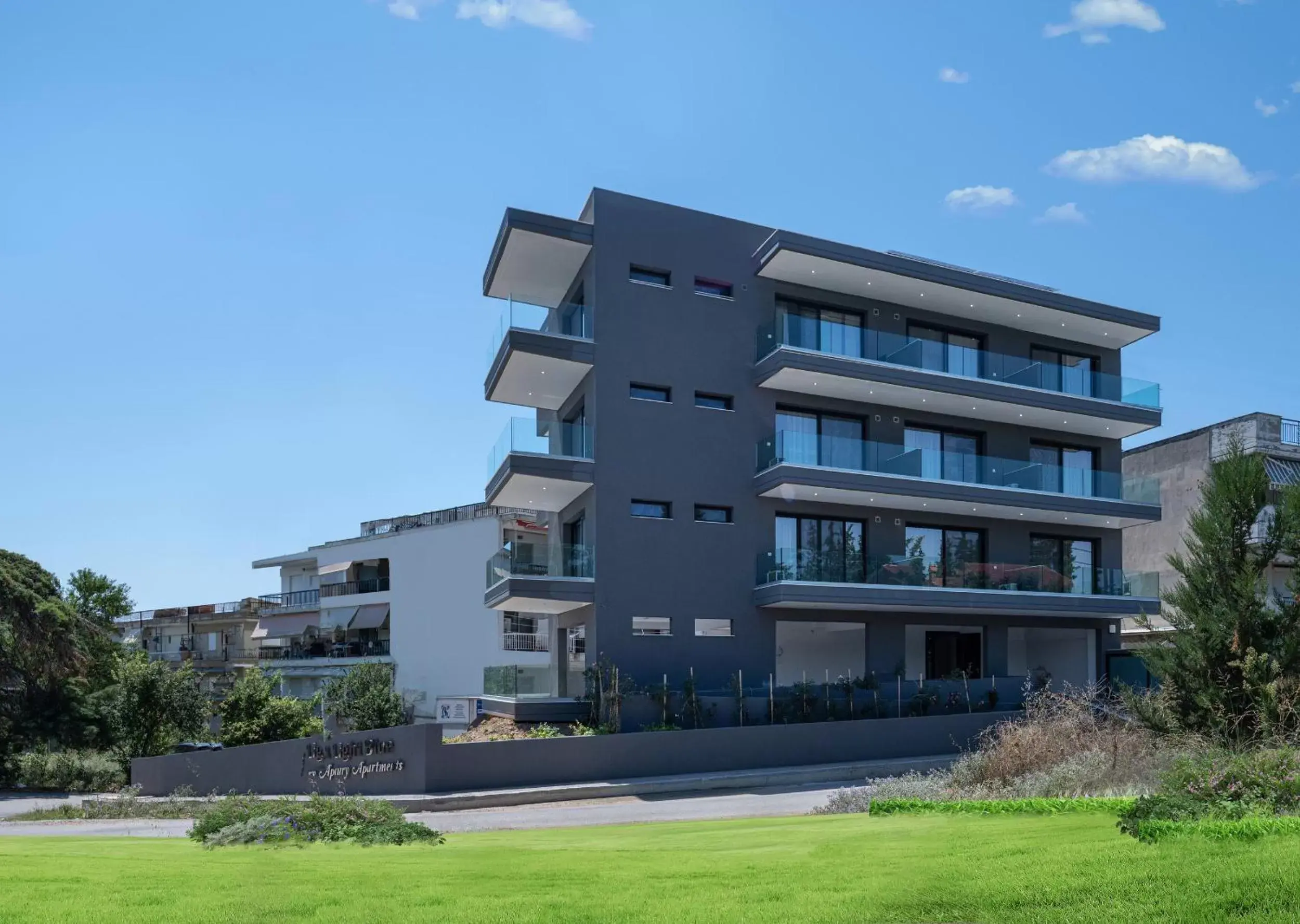 Property Building in Light Blue Hotel