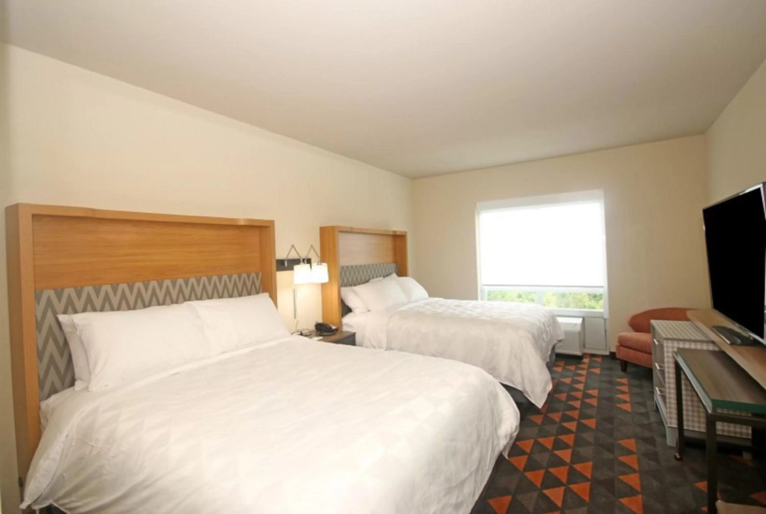Queen Room with Two Queen Beds - Disability Access Hearing Accessible - Roll-In Shower in Holiday Inn & Suites - Fayetteville W-Fort Bragg Area, an IHG Hotel