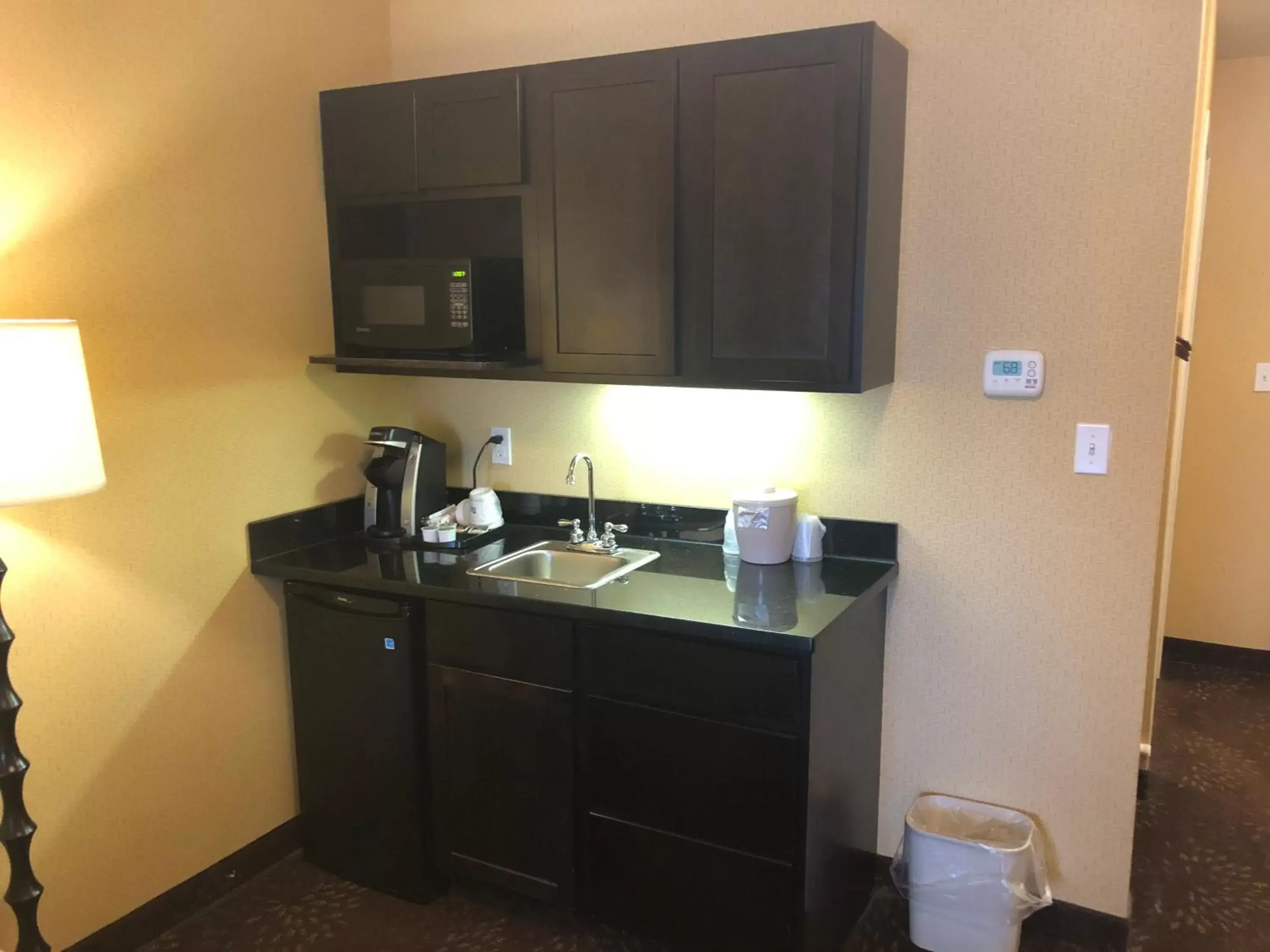 Coffee/tea facilities, Kitchen/Kitchenette in Holiday Inn Express Hotel & Suites Lansing-Dimondale, an IHG Hotel