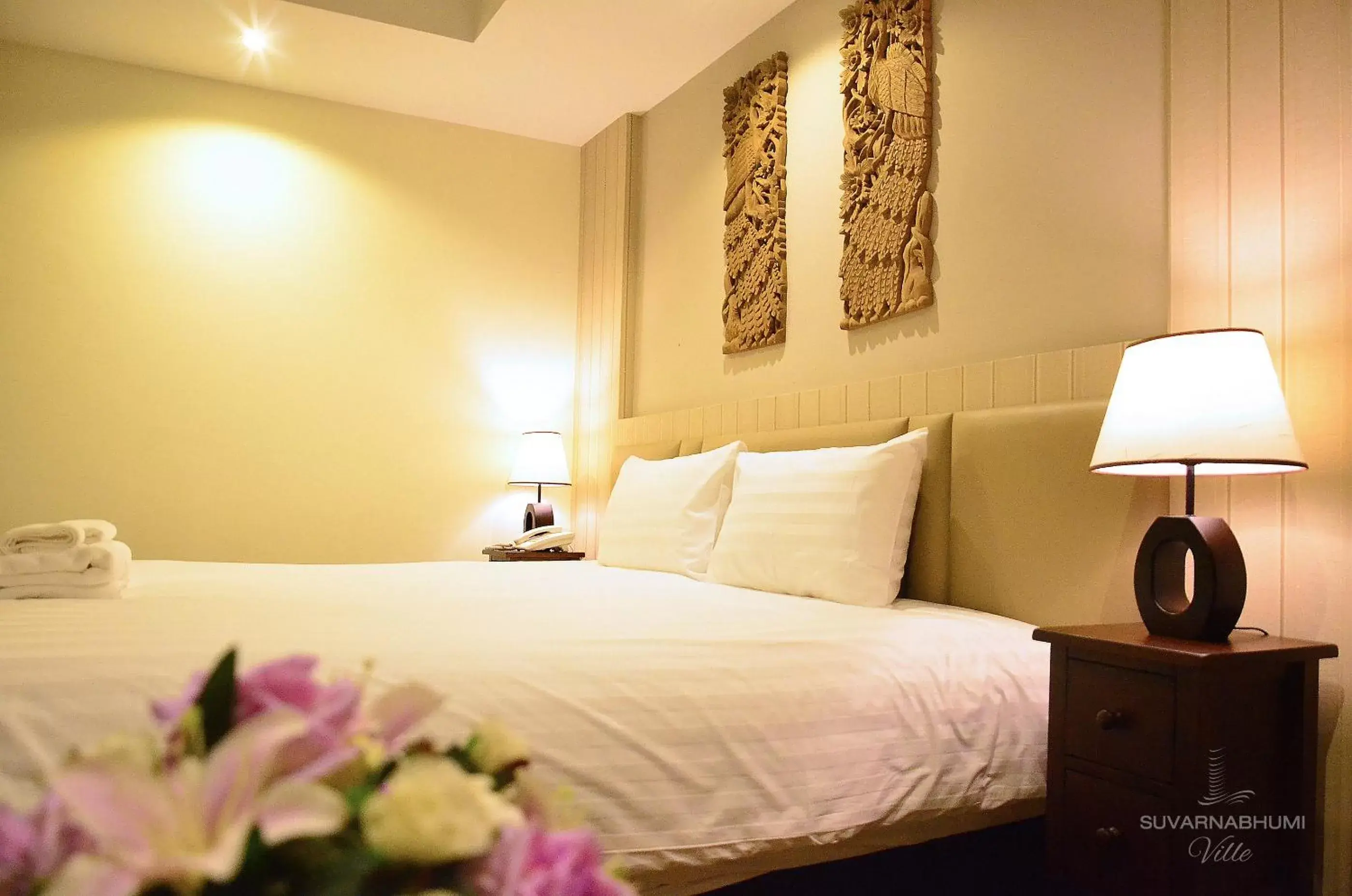 Bed in Suvarnabhumi Ville Airport Hotel