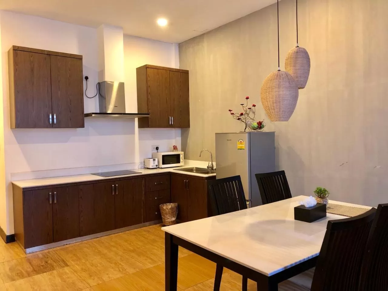 Kitchen or kitchenette in Asiban Quay Boutique Hotel