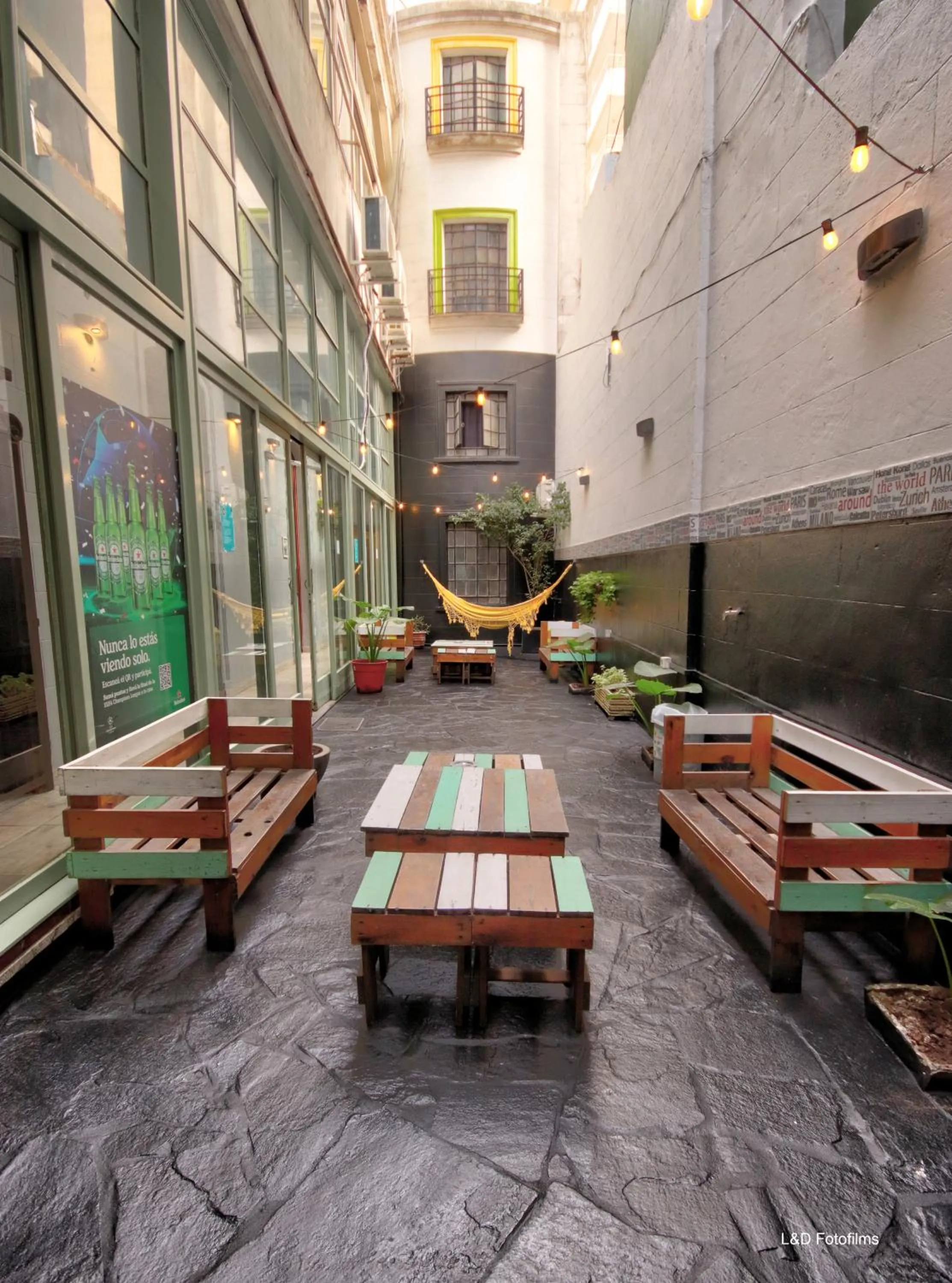 Patio in Play Hostel Arcos