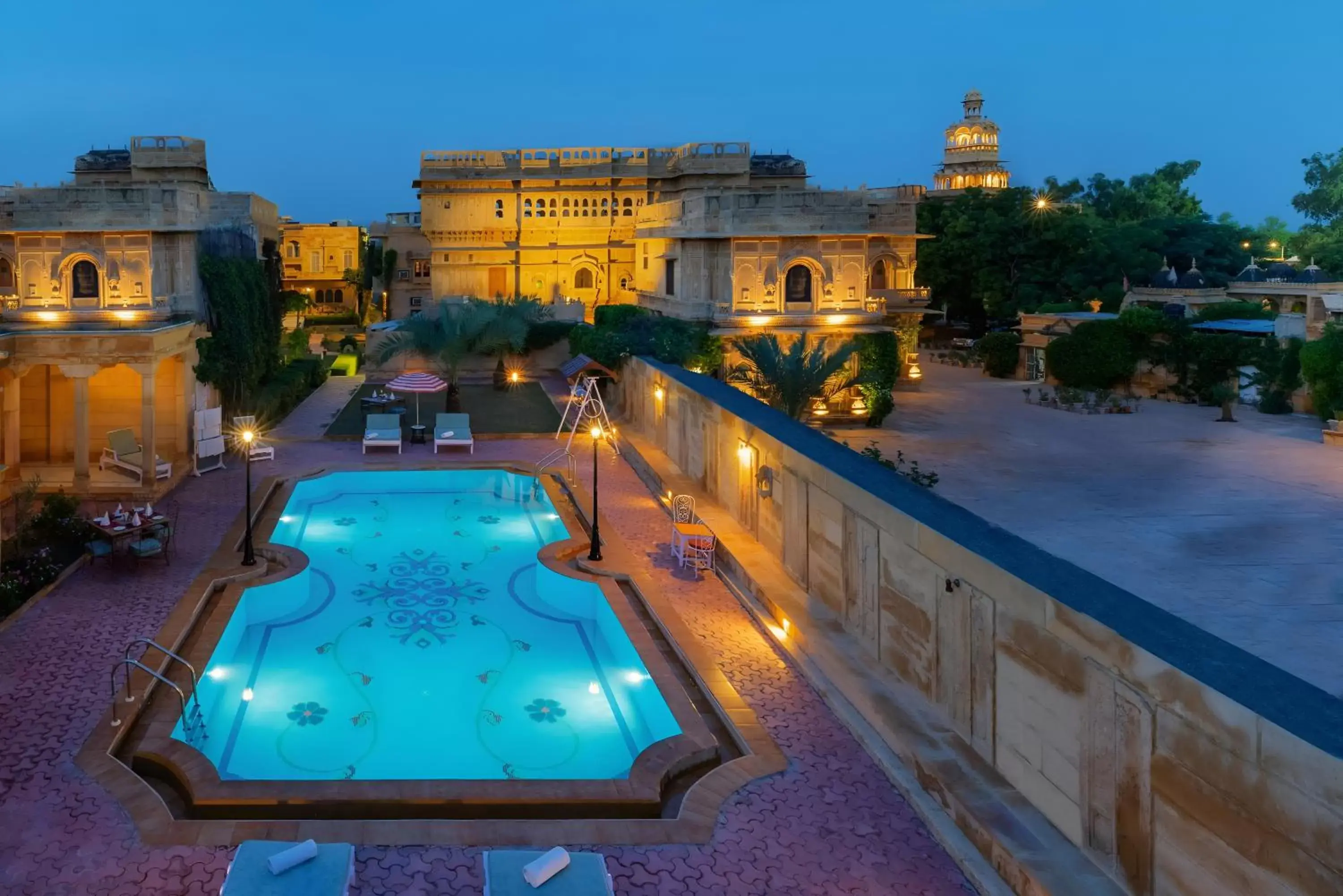 Swimming pool, Pool View in WelcomHeritage Mandir Palace