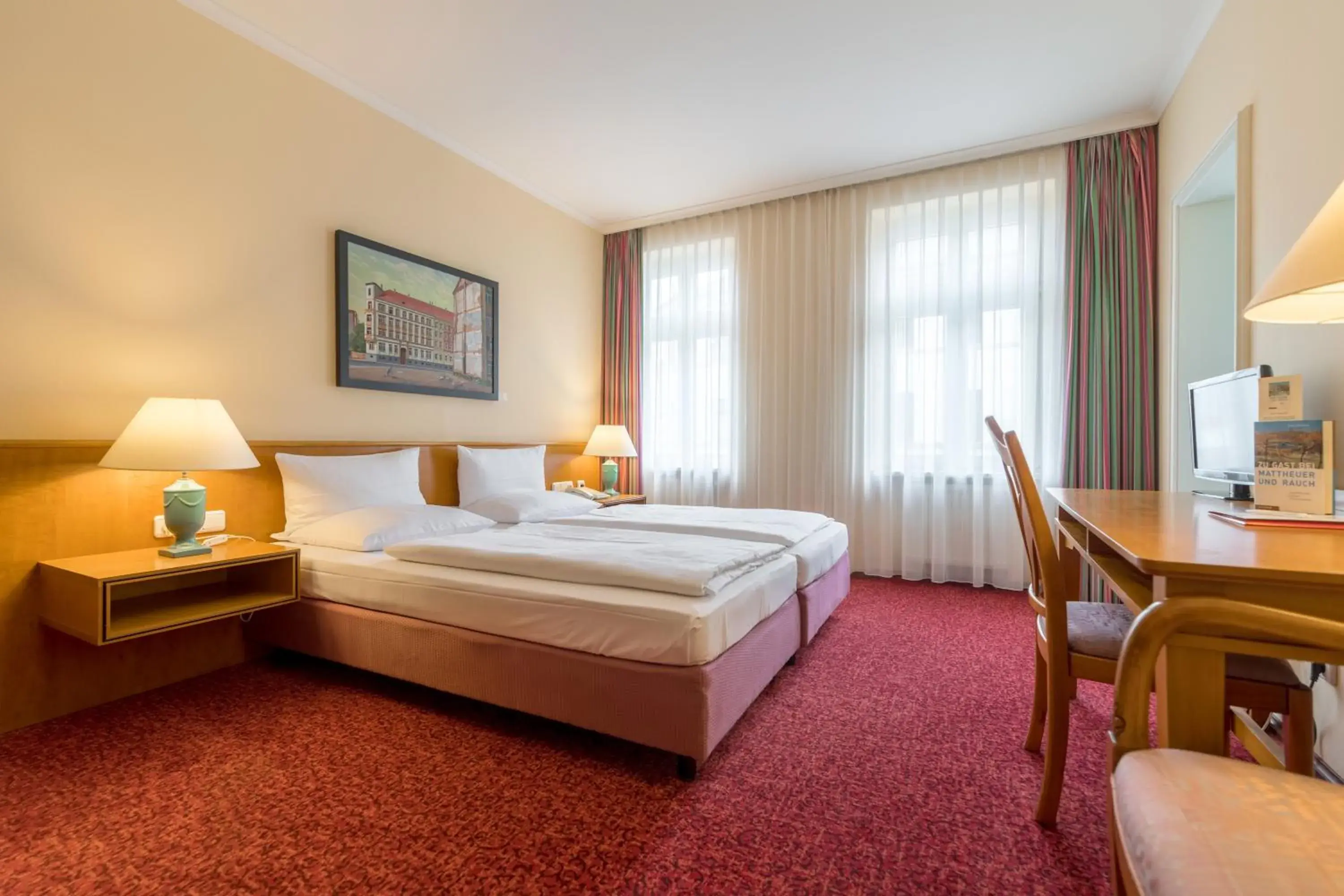 Photo of the whole room, Bed in Galerie Hotel Leipziger Hof