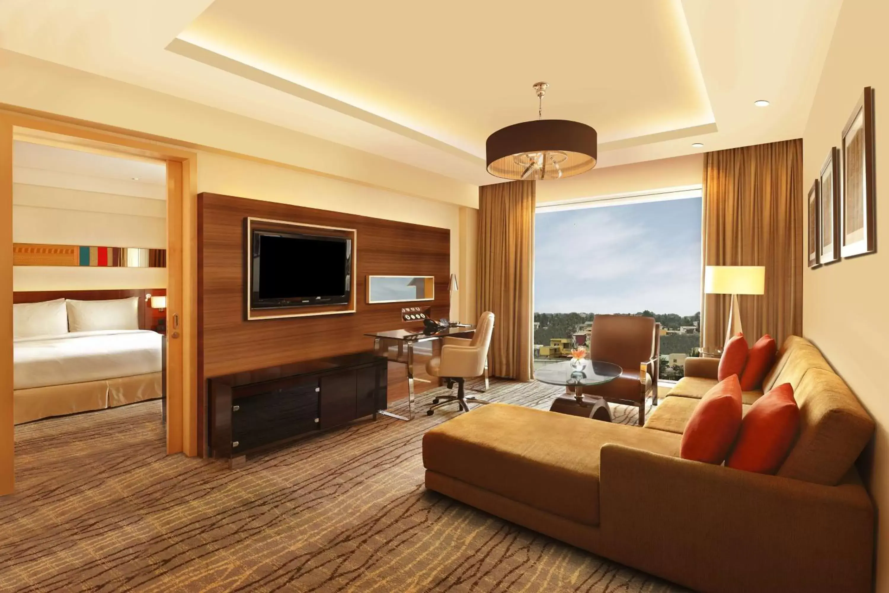 Living room, Bed in Hilton Chennai Living room, Bed in Hilton Chennai