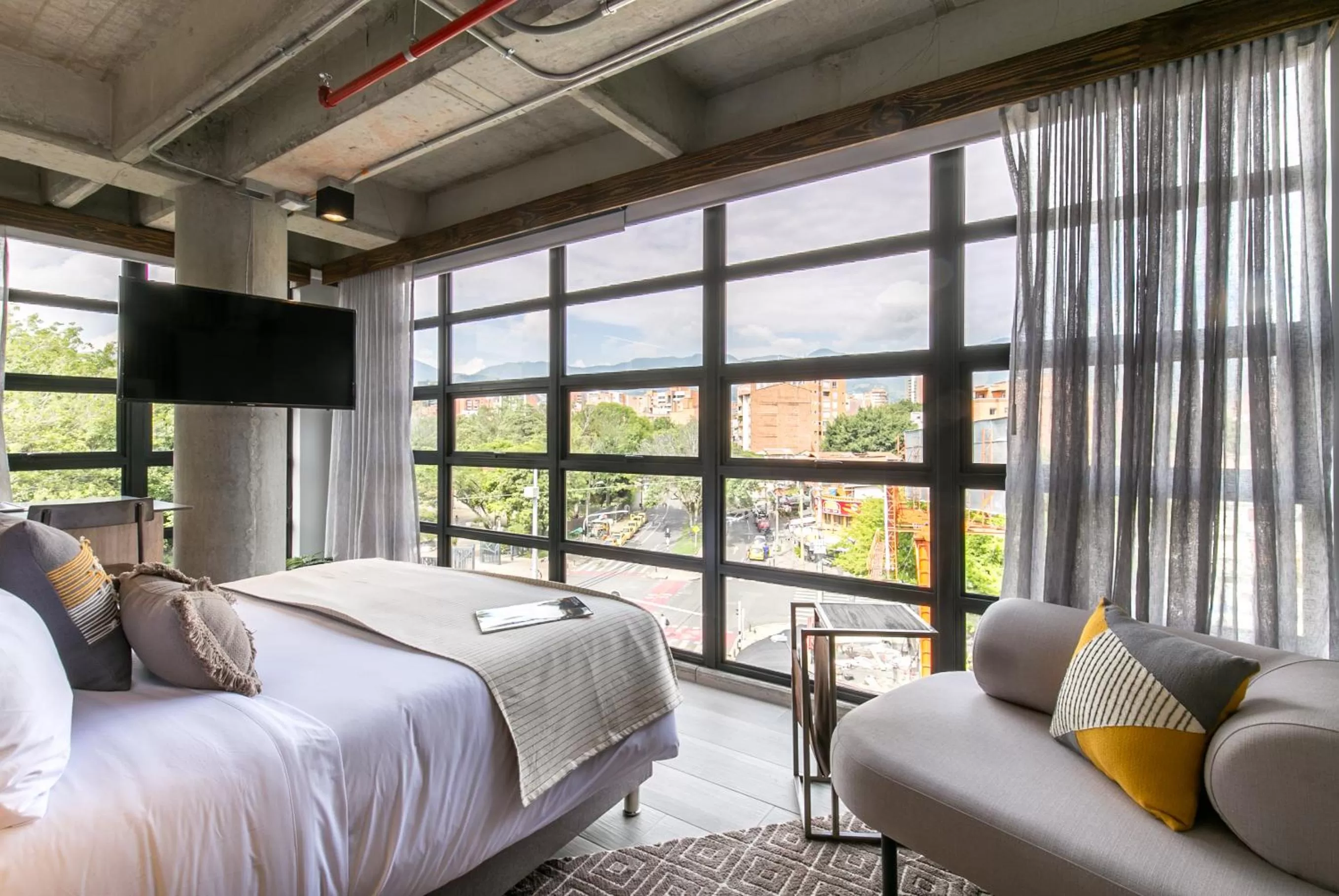 Bed in Factory Lofts Hotel