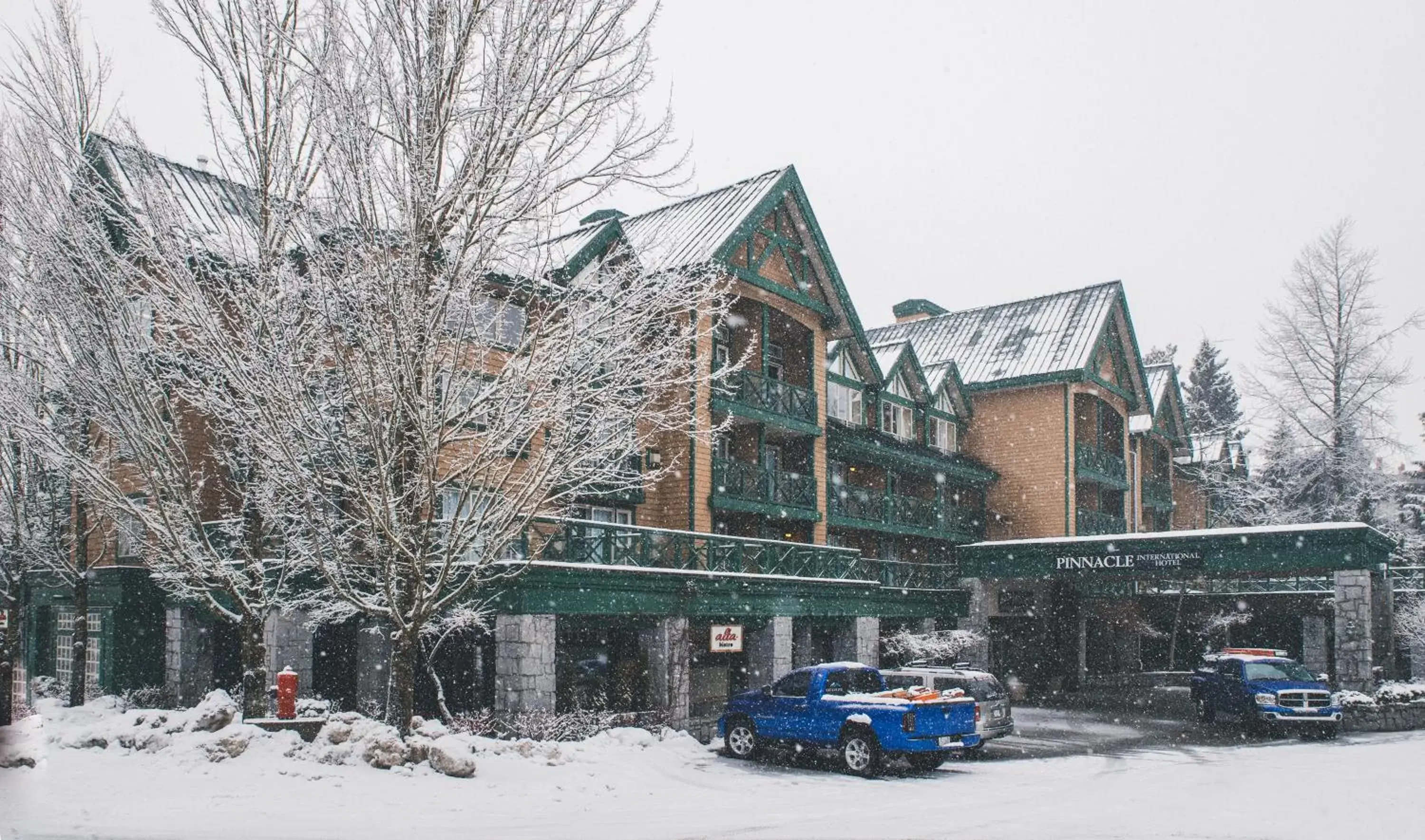 Property building, Winter in Pinnacle Hotel Whistler