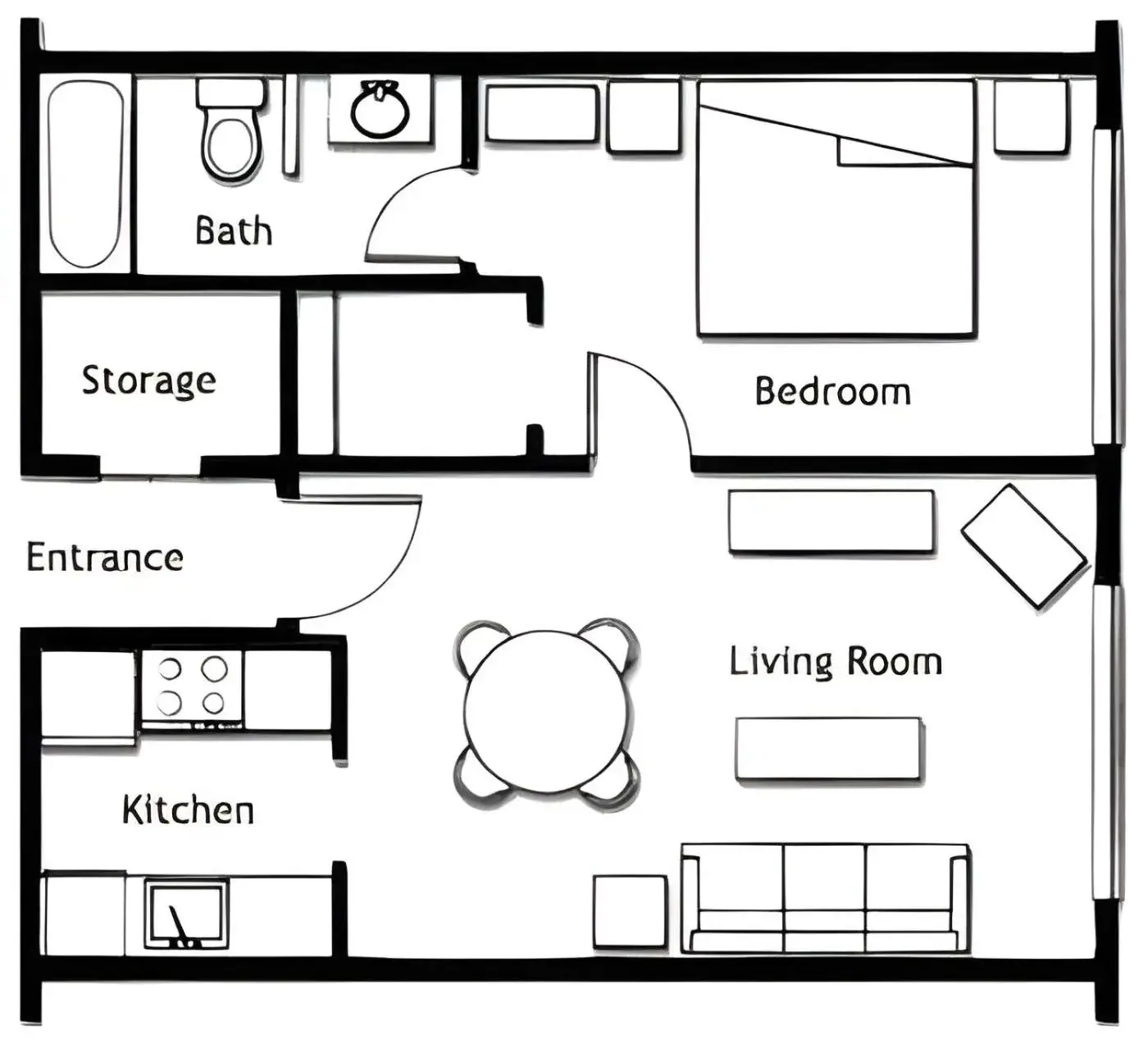 Living room, Floor Plan in La Residence Suite Hotel