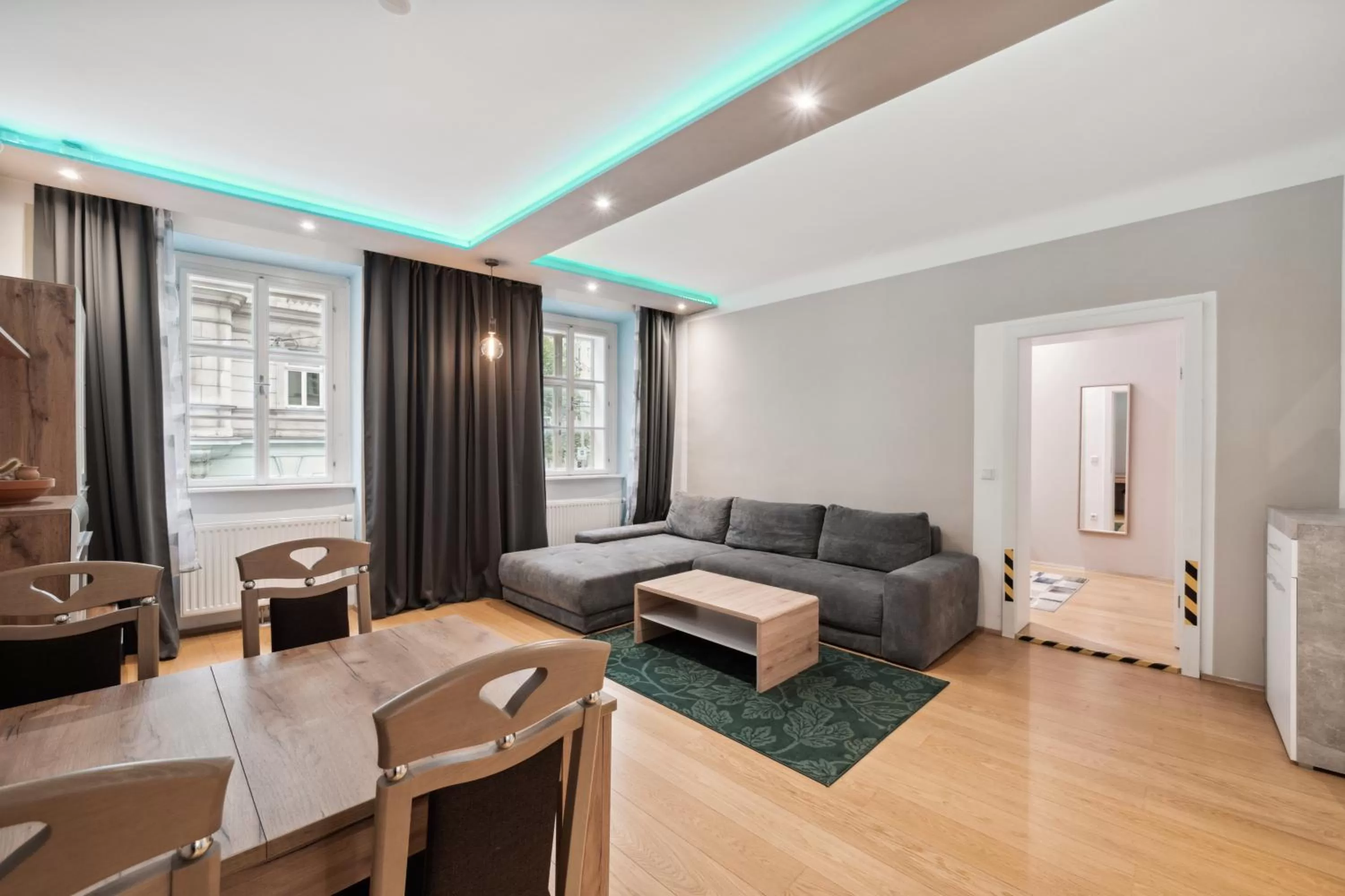 TV and multimedia, Seating Area in Florian's apartments in Mariahilf Vienna