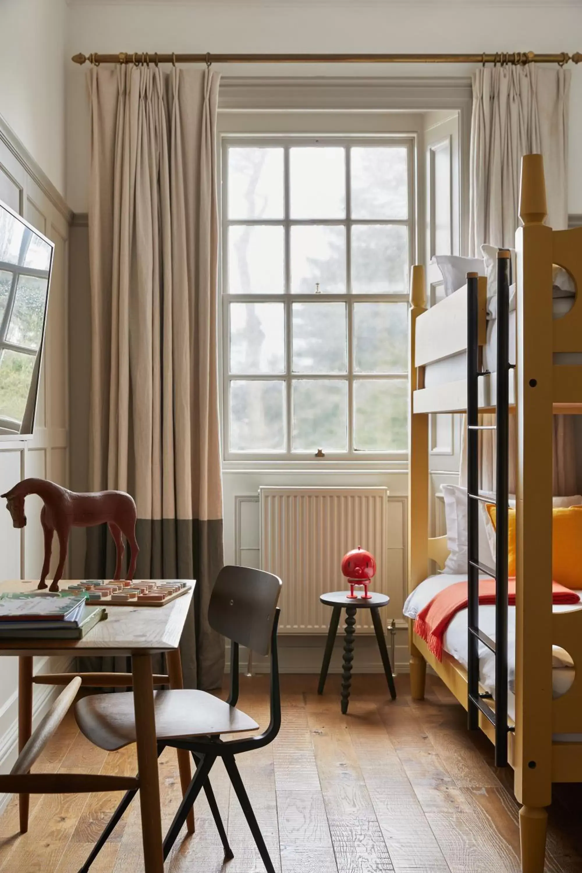 Bed, Seating Area in Fowey Hall - A Luxury Family Hotel