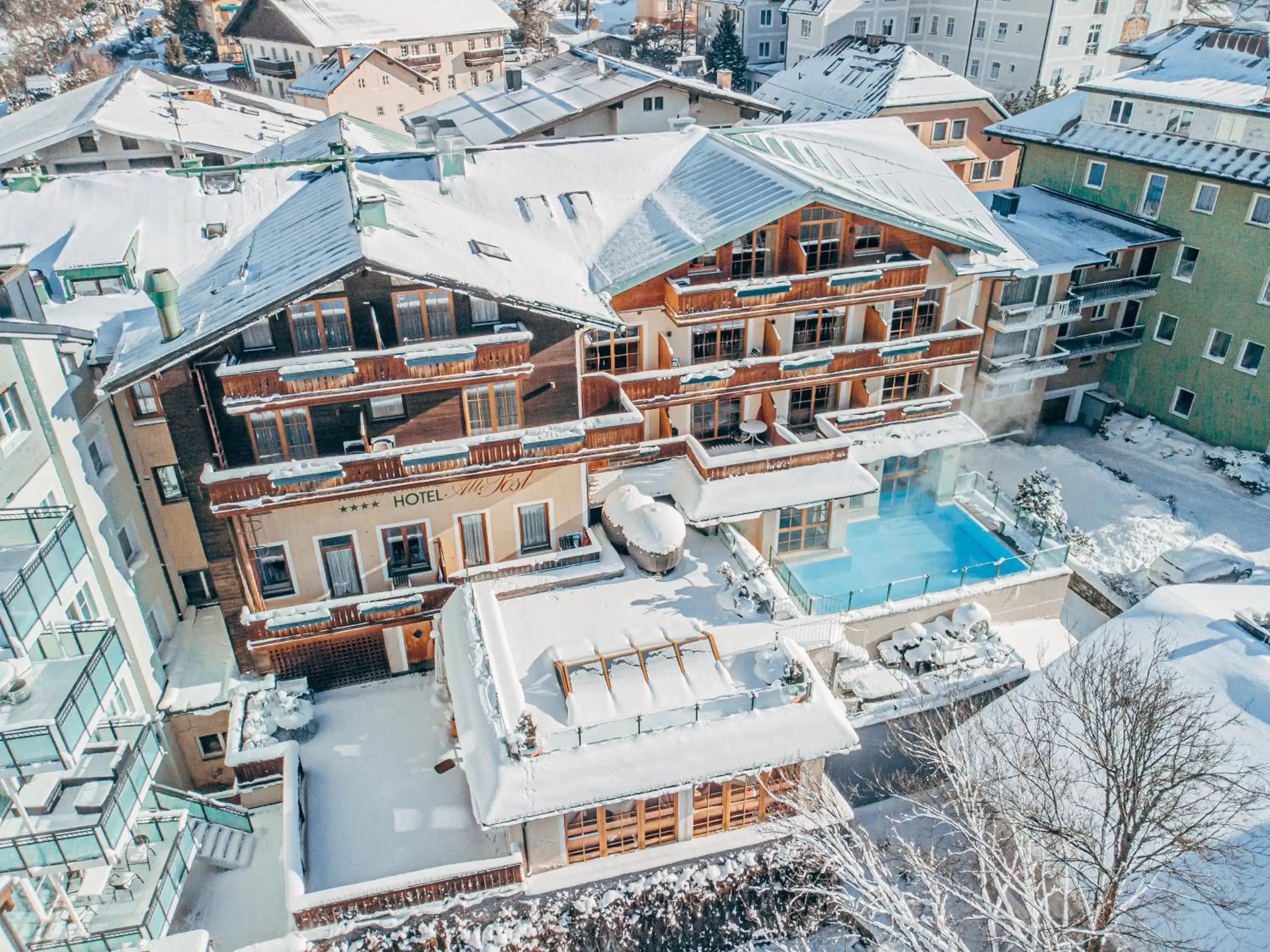 Property building, Bird's-eye View in ALTE POST Gastein - Alpine Boutique Hotel & Spa