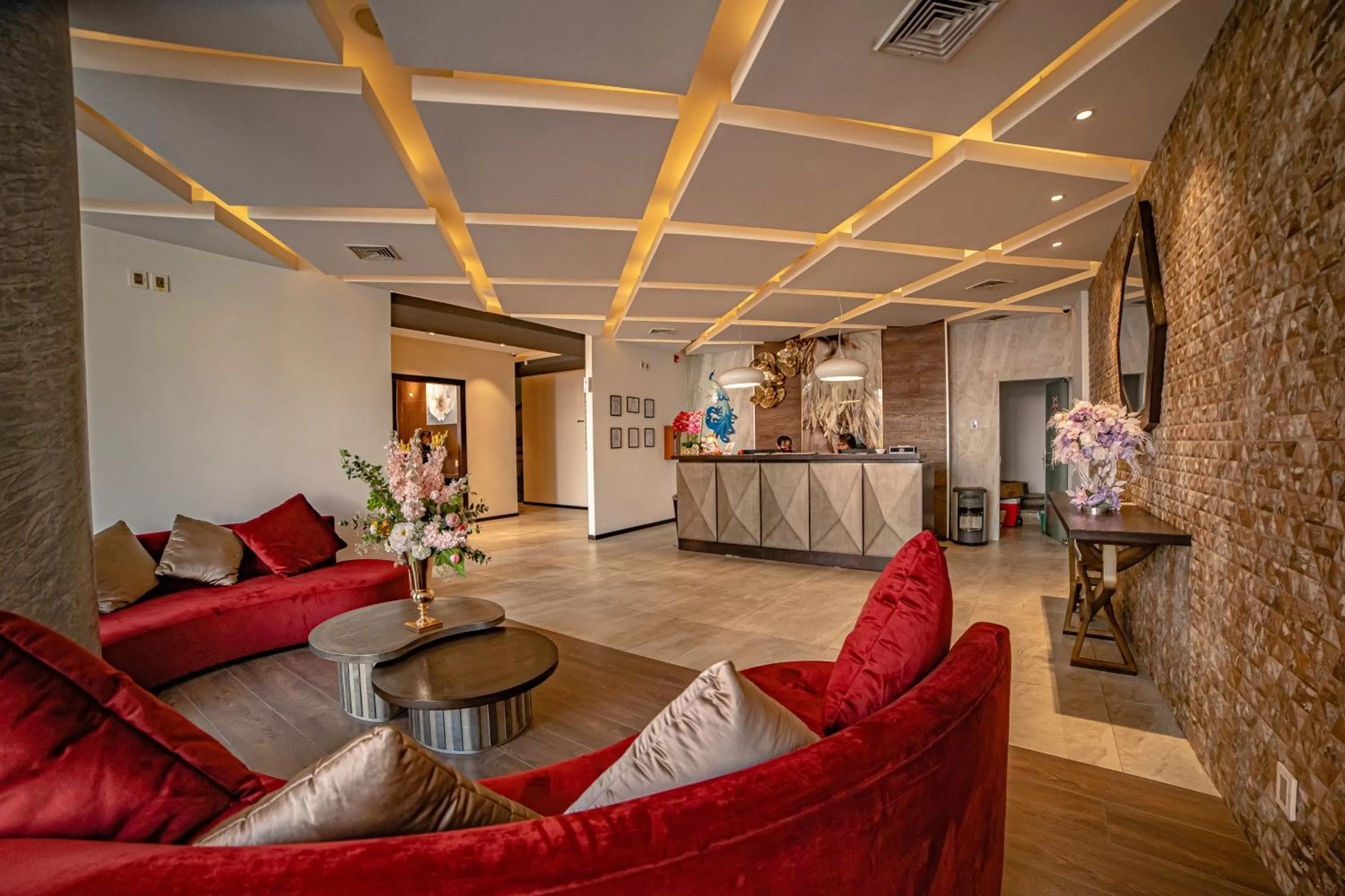 Lobby or reception in Hotel La Peonía