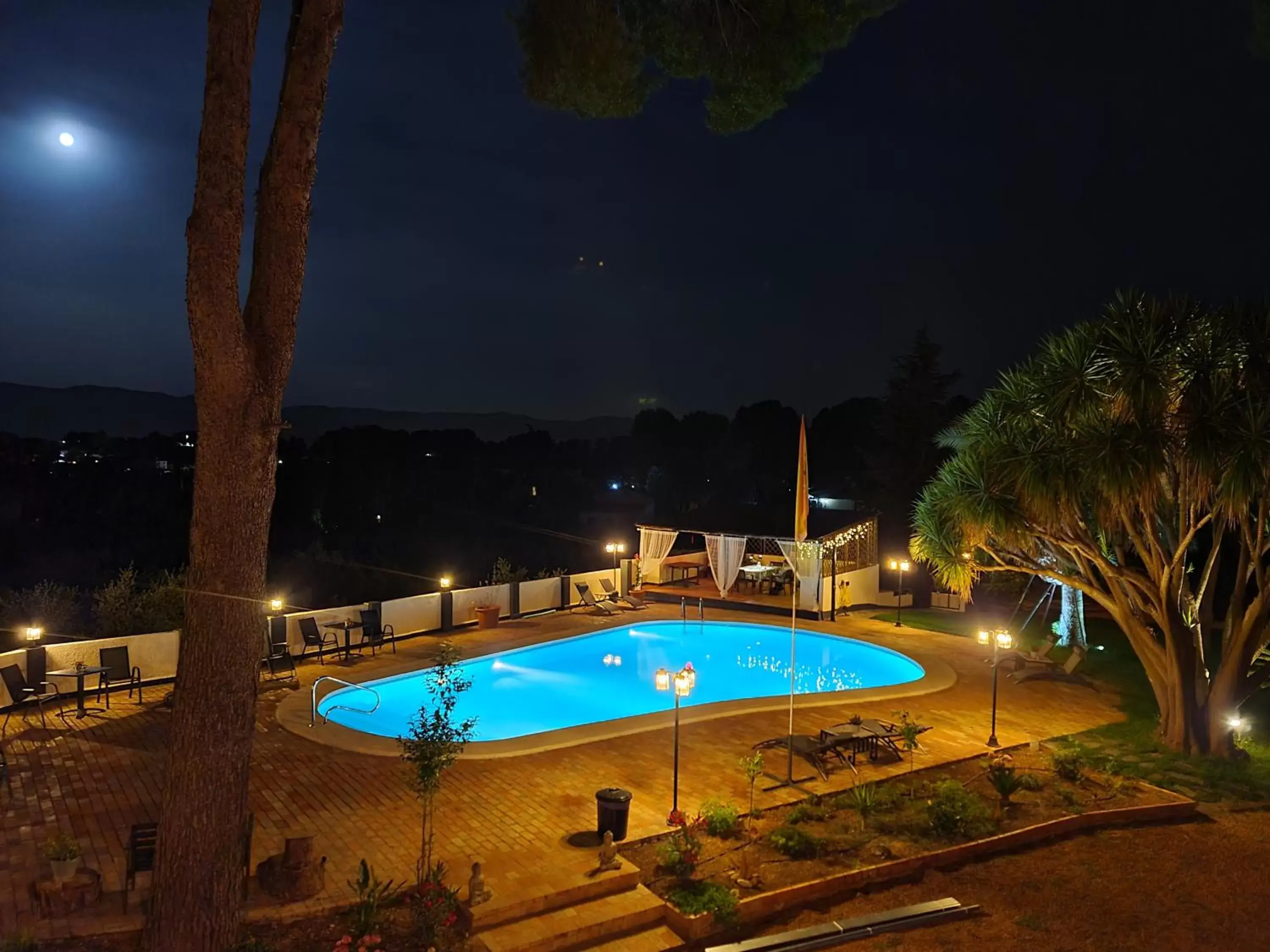 Night, Pool View in Finca la Yuca