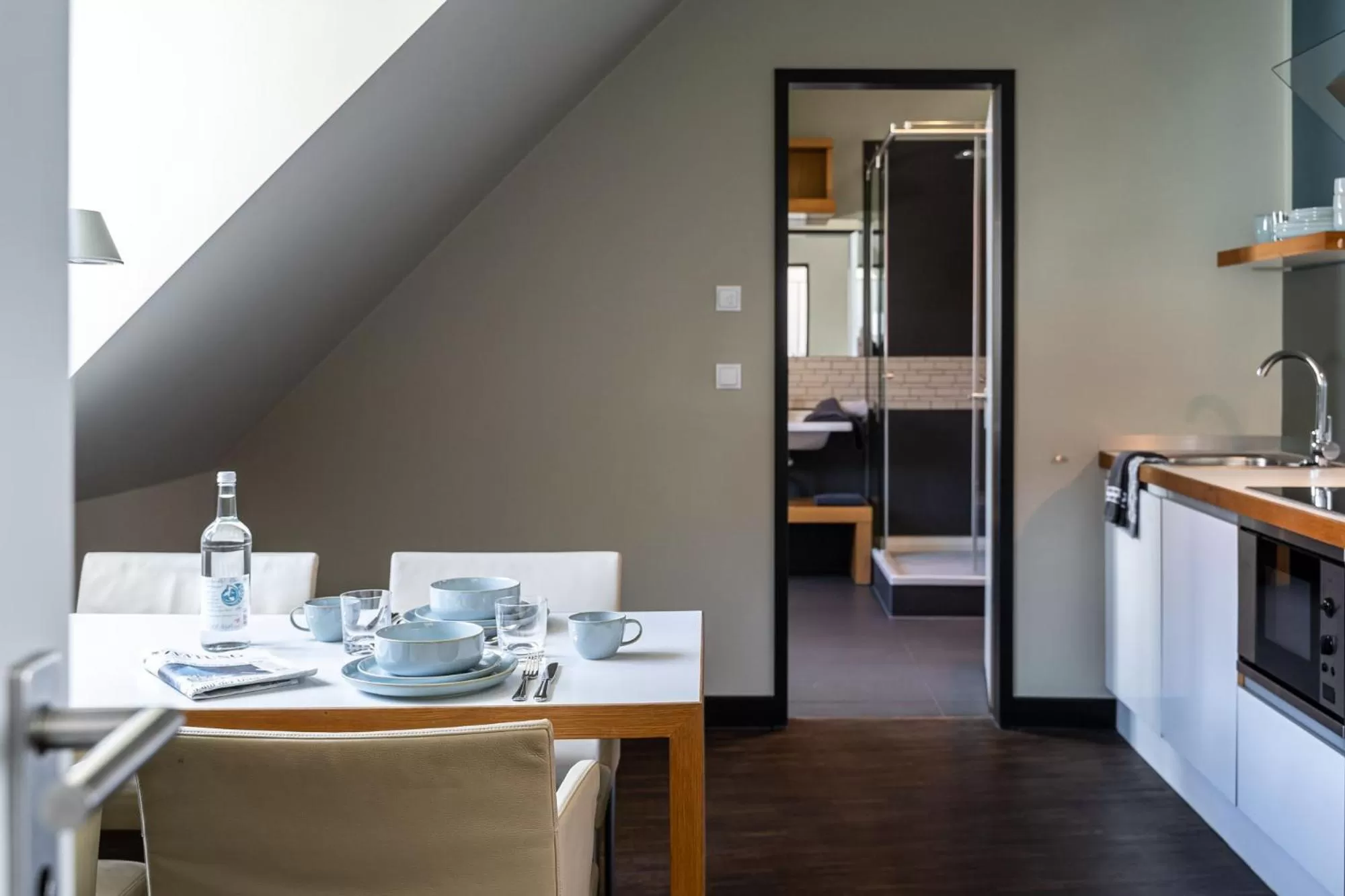 kitchen in The Green Rostock Apartment Hotel