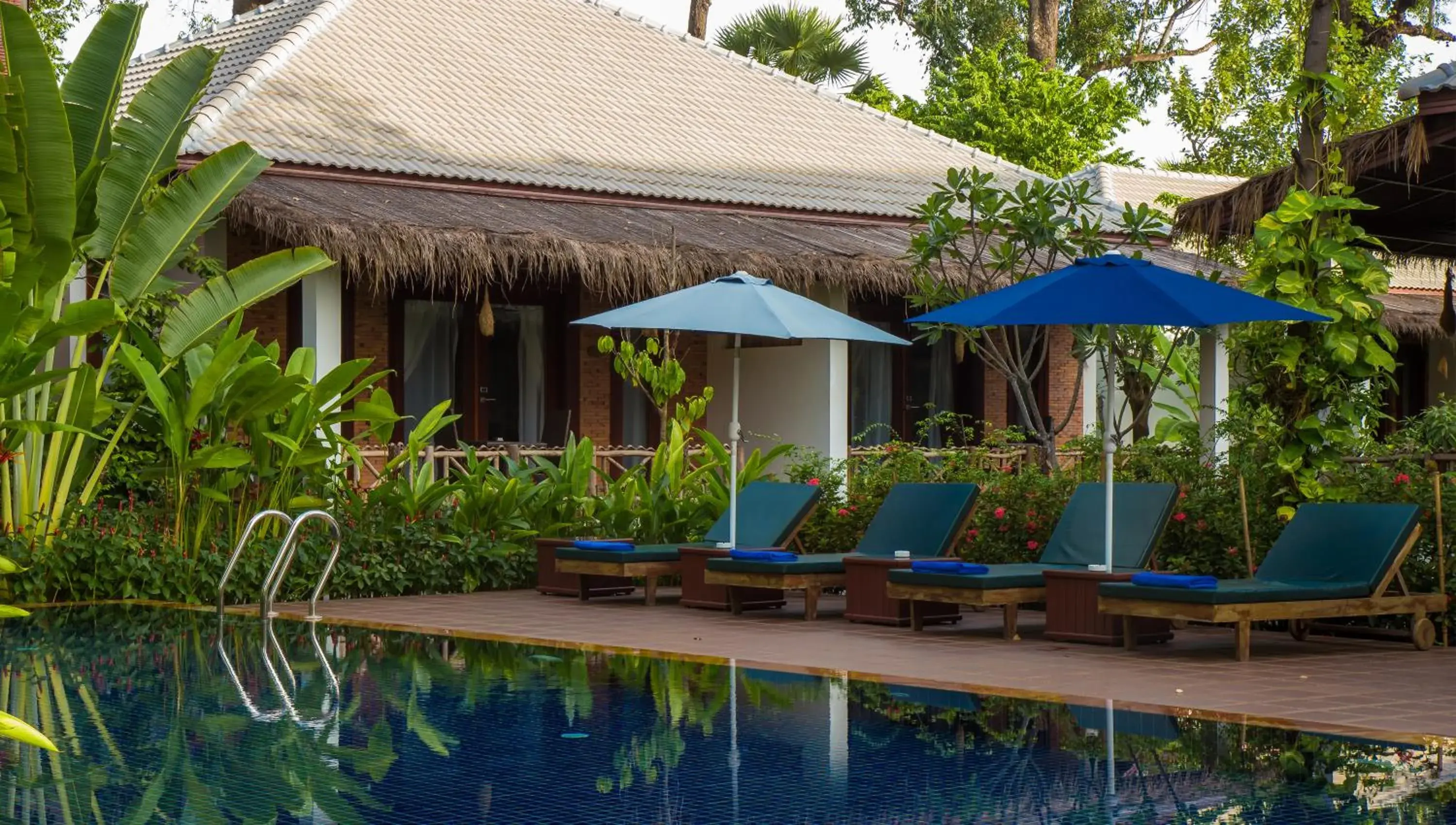 Patio, Swimming Pool in La Rivière d' Angkor Resort