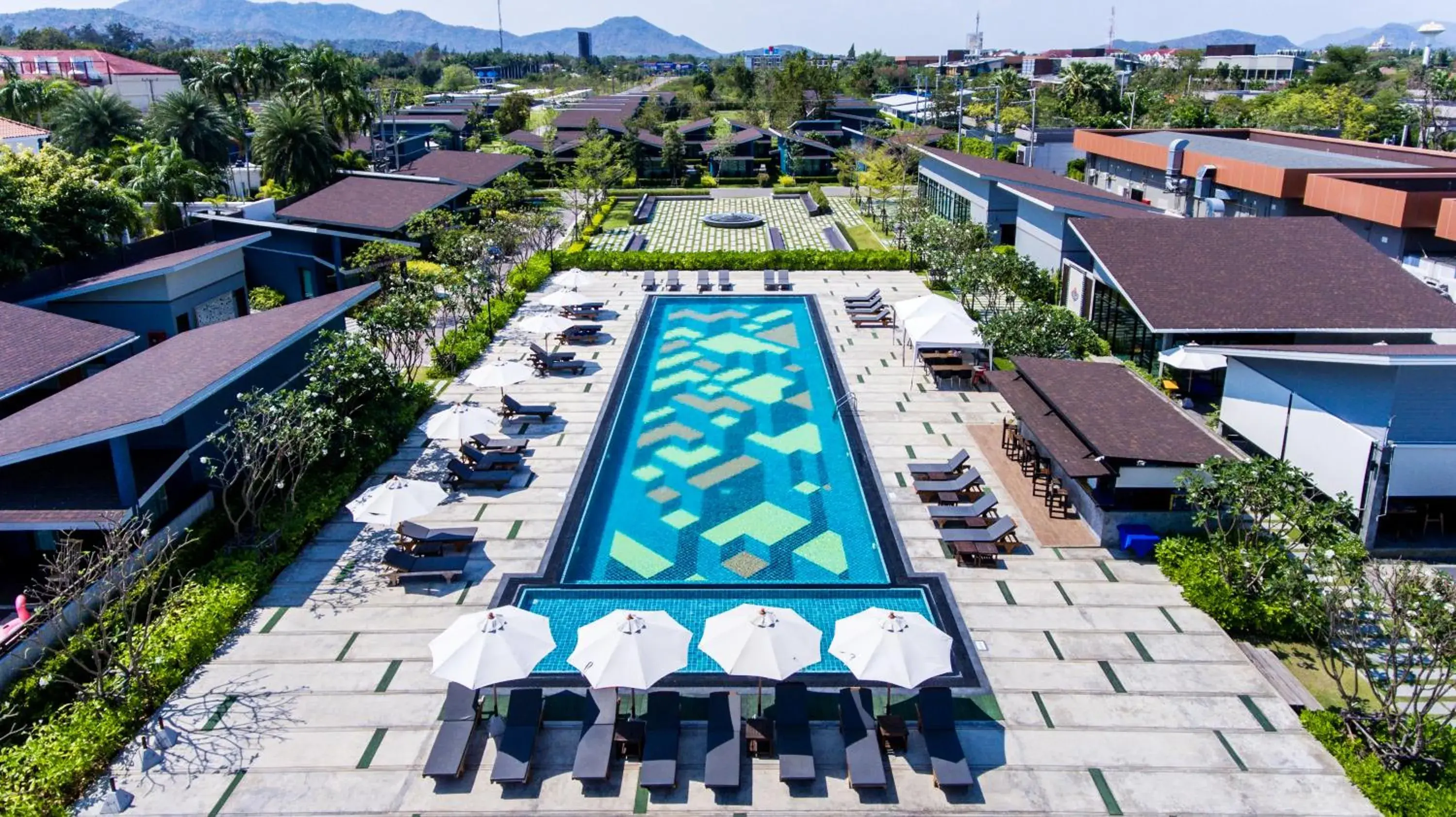 Bird's eye view, Pool View in Coral Tree Villa Huahin