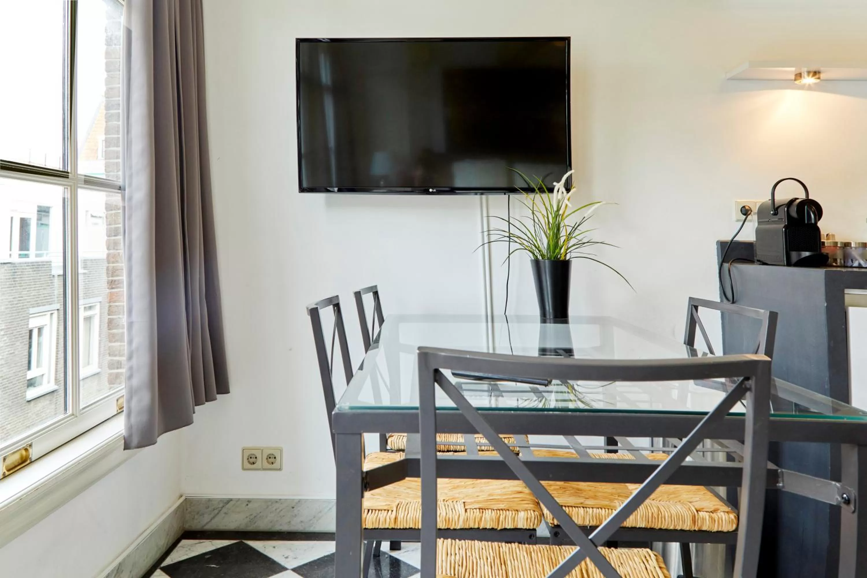 TV/Entertainment Center in Modern Canal House Loft - City Center