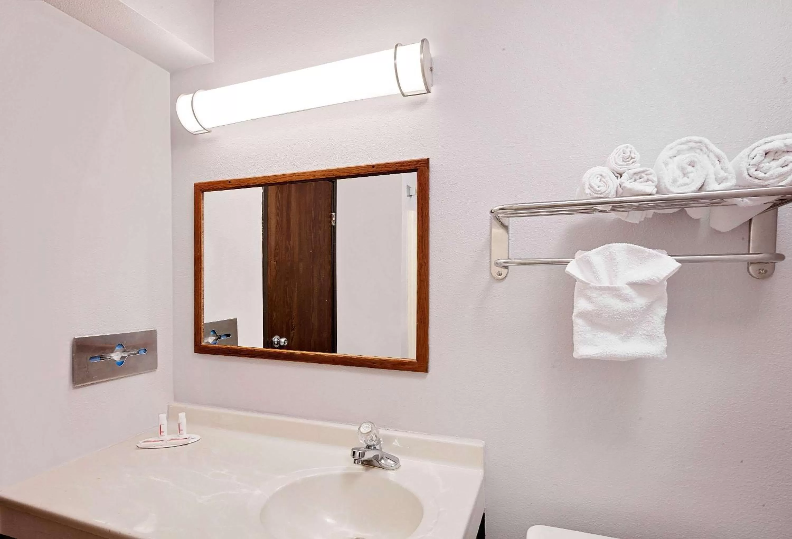 Bathroom in Super 8 by Wyndham Fayetteville