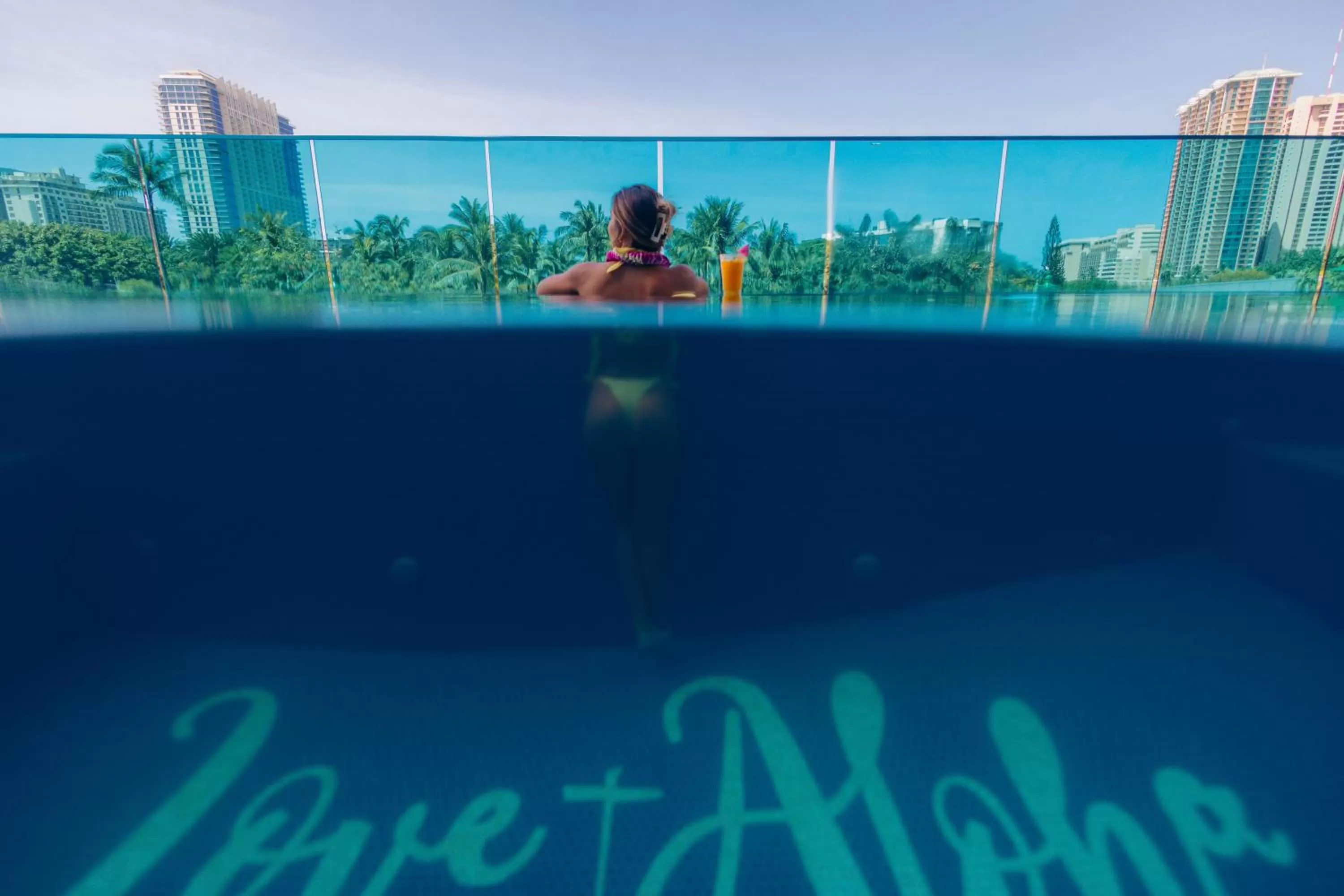 Pool view in Hotel La Croix