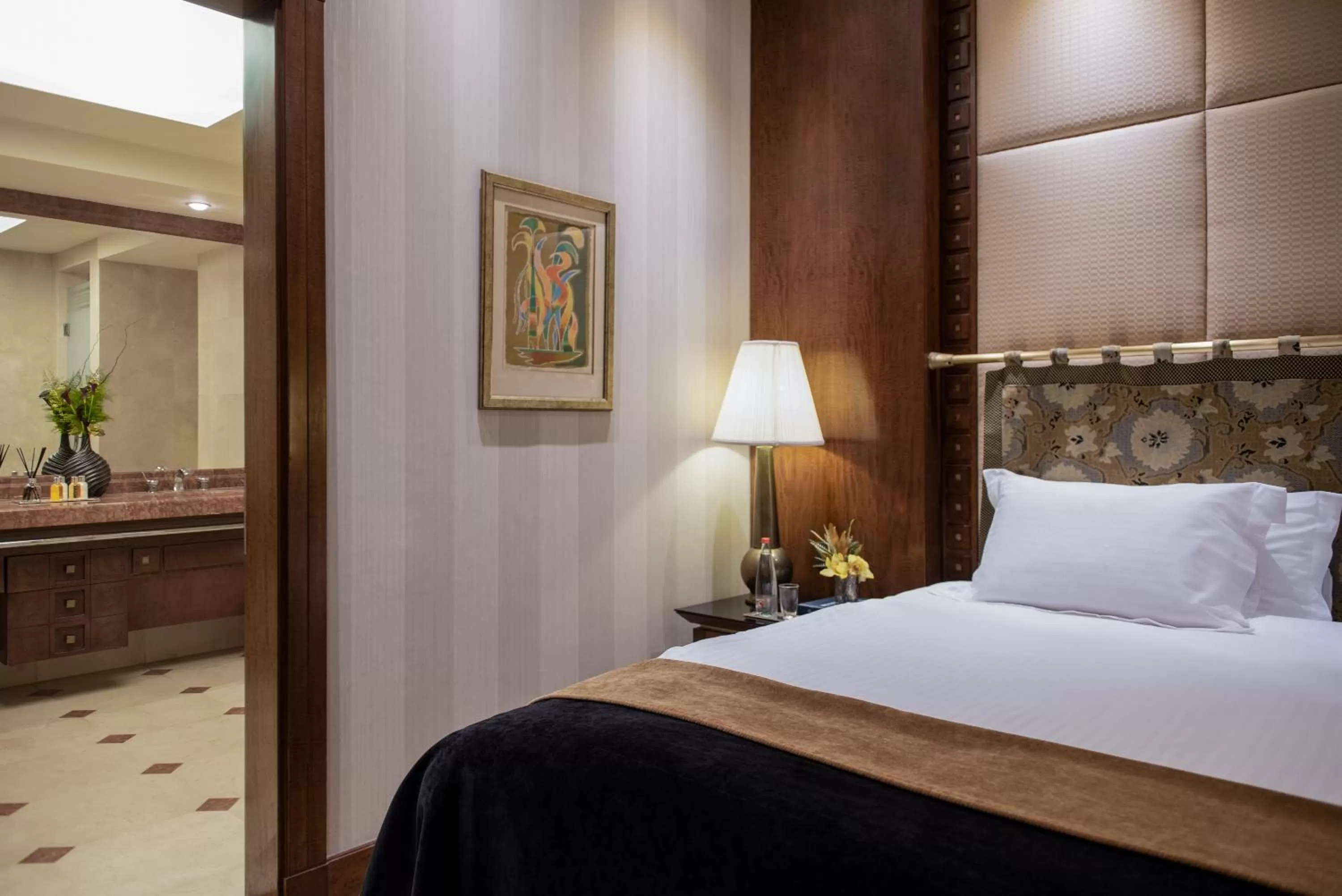 Bathroom, Bed in King David Hotel Jerusalem