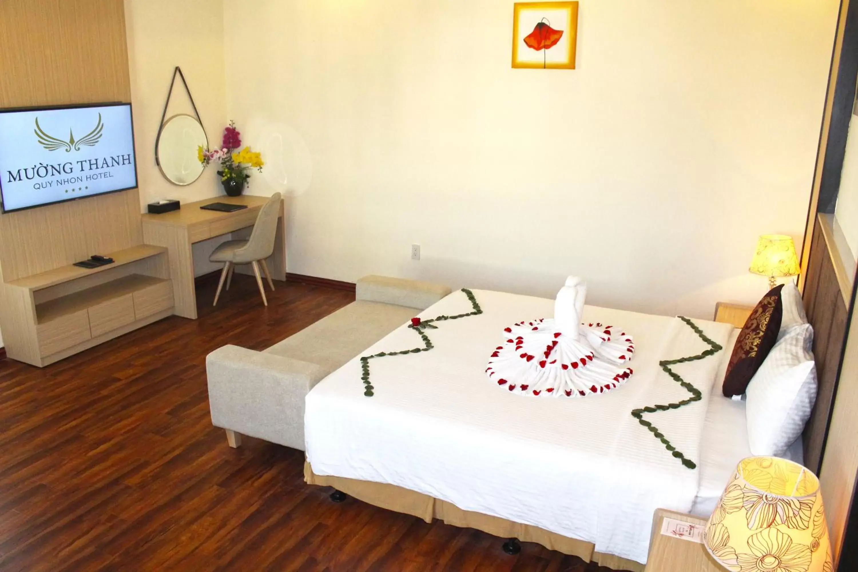 Bed in Muong Thanh Quy Nhon Hotel