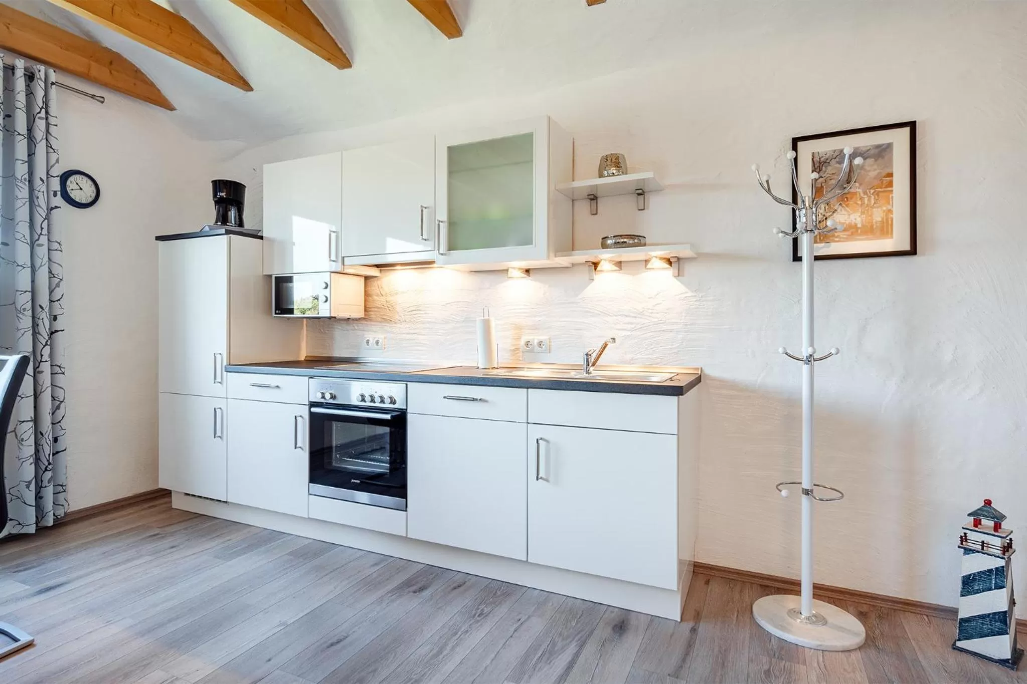 Kitchen or kitchenette in Villa Moorstern am Badesee Tannenhausen