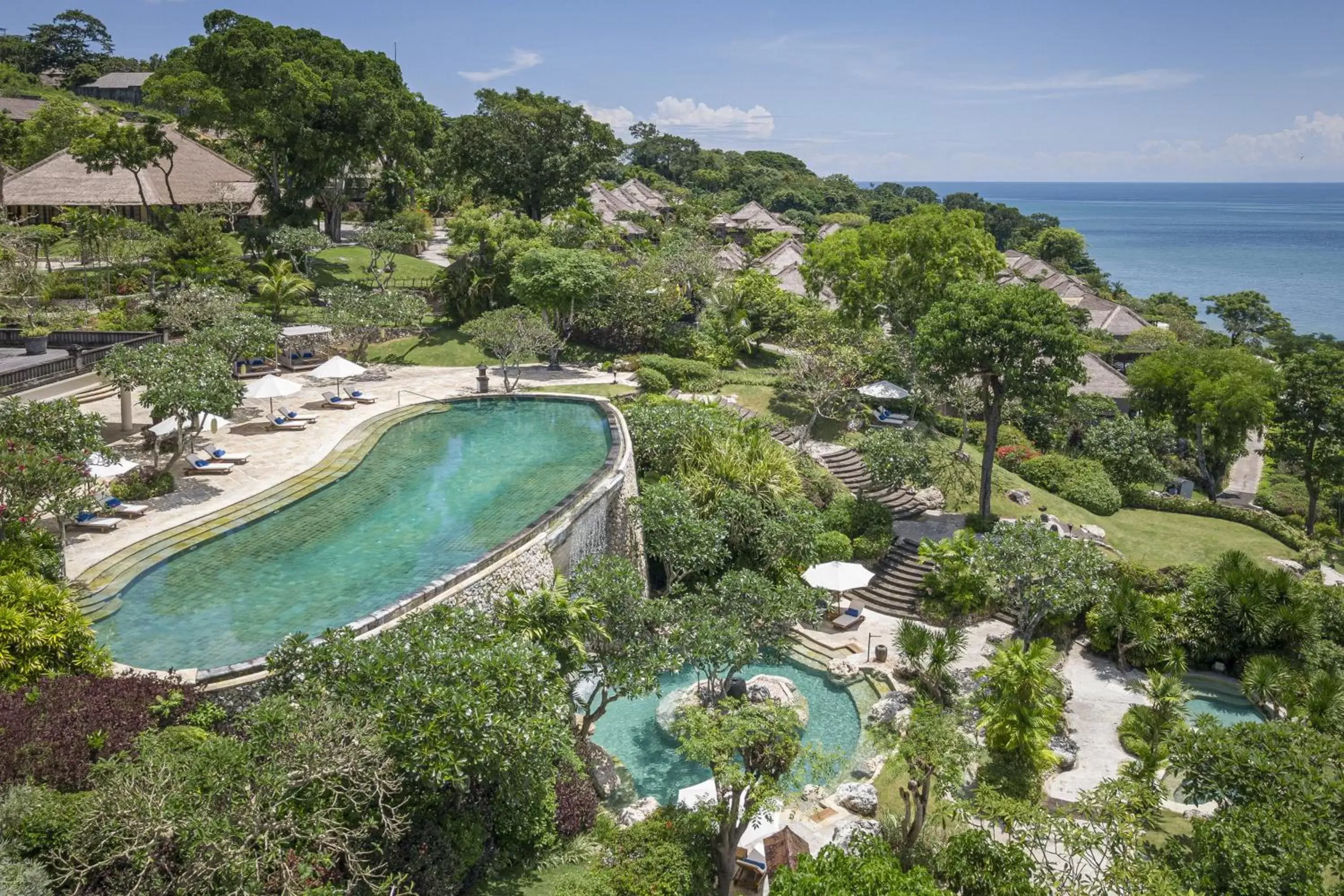 Swimming pool, Bird's-eye View in Four Seasons Resort Bali at Jimbaran Bay