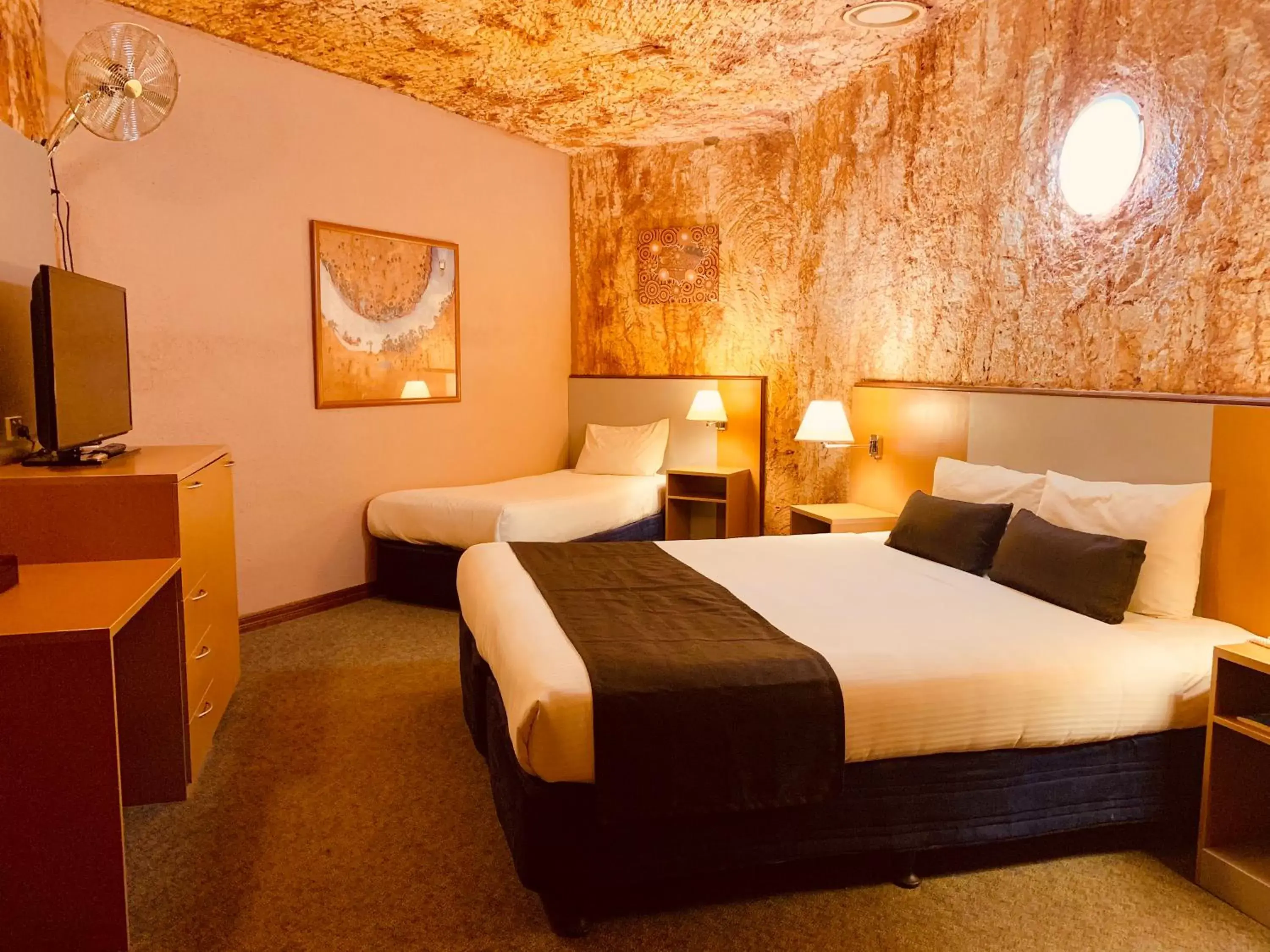 Bed in Desert Cave Hotel